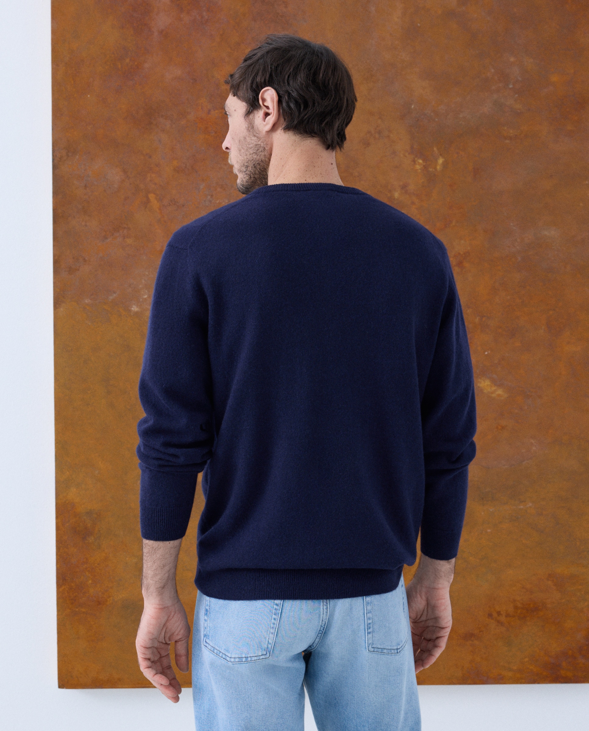 Jersey de hombre de cuello redondo liso cashmere - Emidio Tucci - Gris oscuro Gris oscuro-4