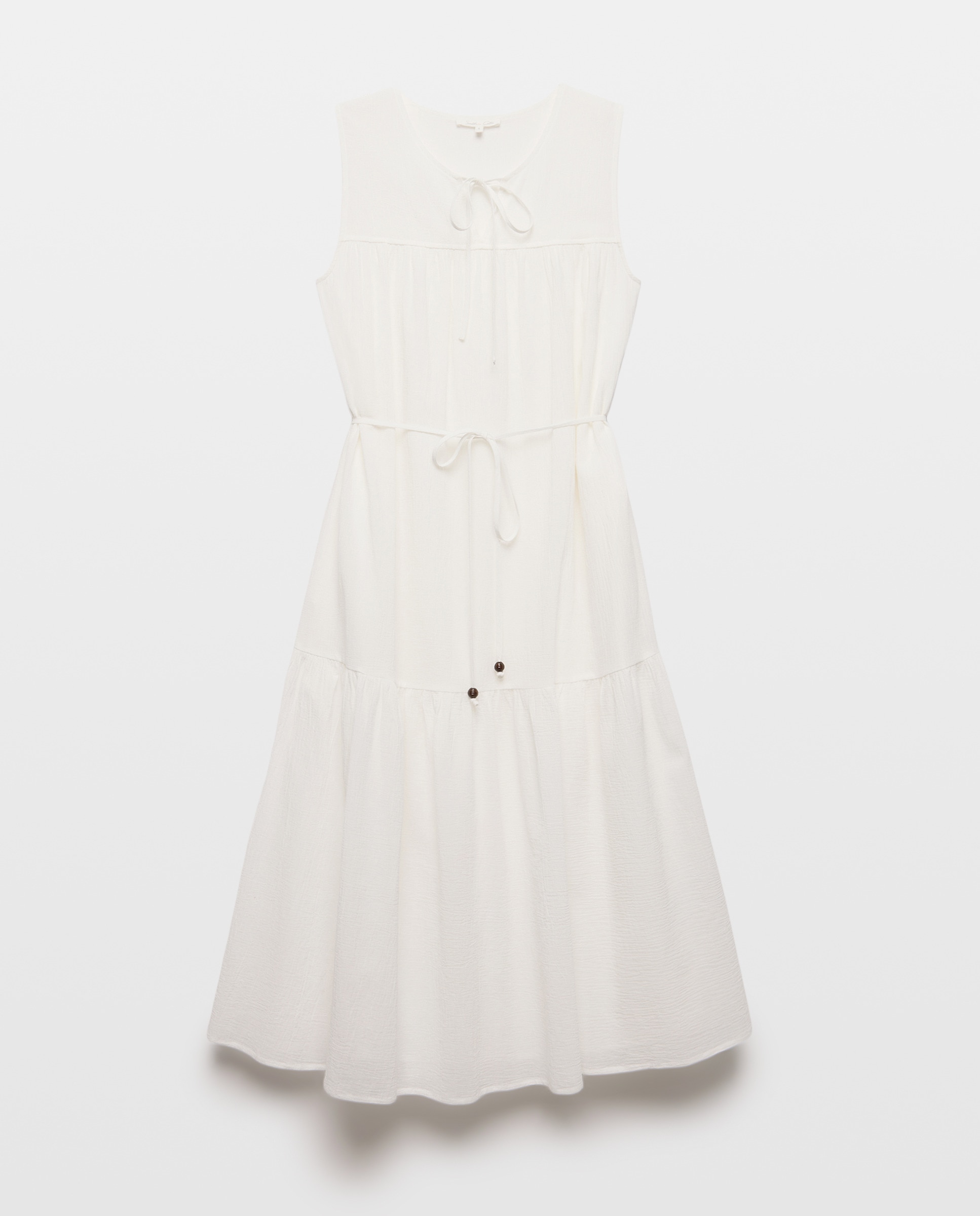 Vestido sem Mangas com Corte Franzido 120 Cru-4