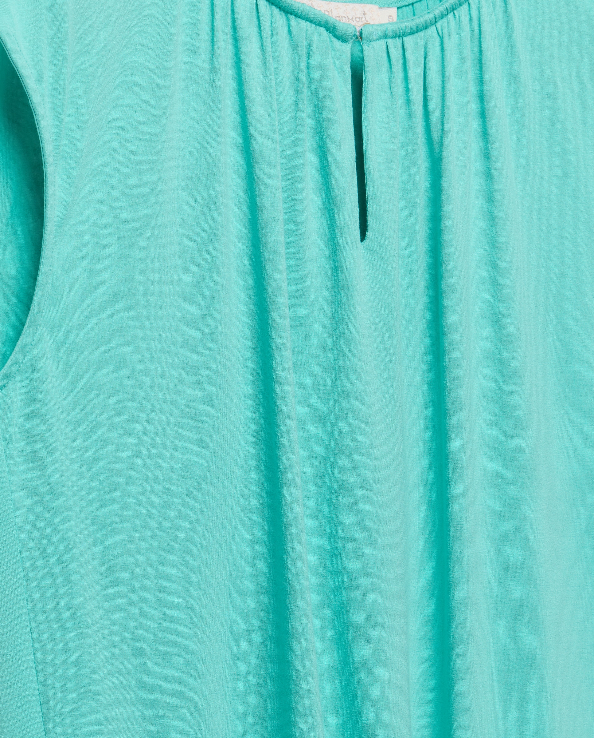 Blusa sem Mangas com Abertura Central Azul-claro-5