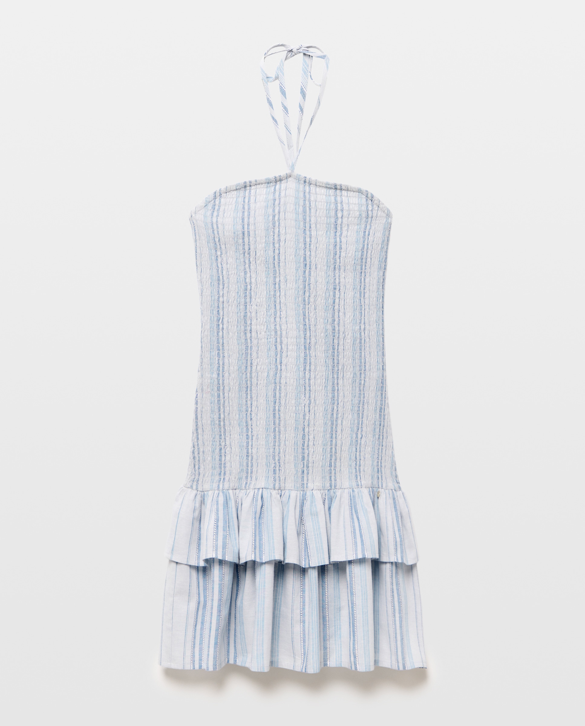 Vestido com Decote Caicai e Elásticos 400 Azul-4