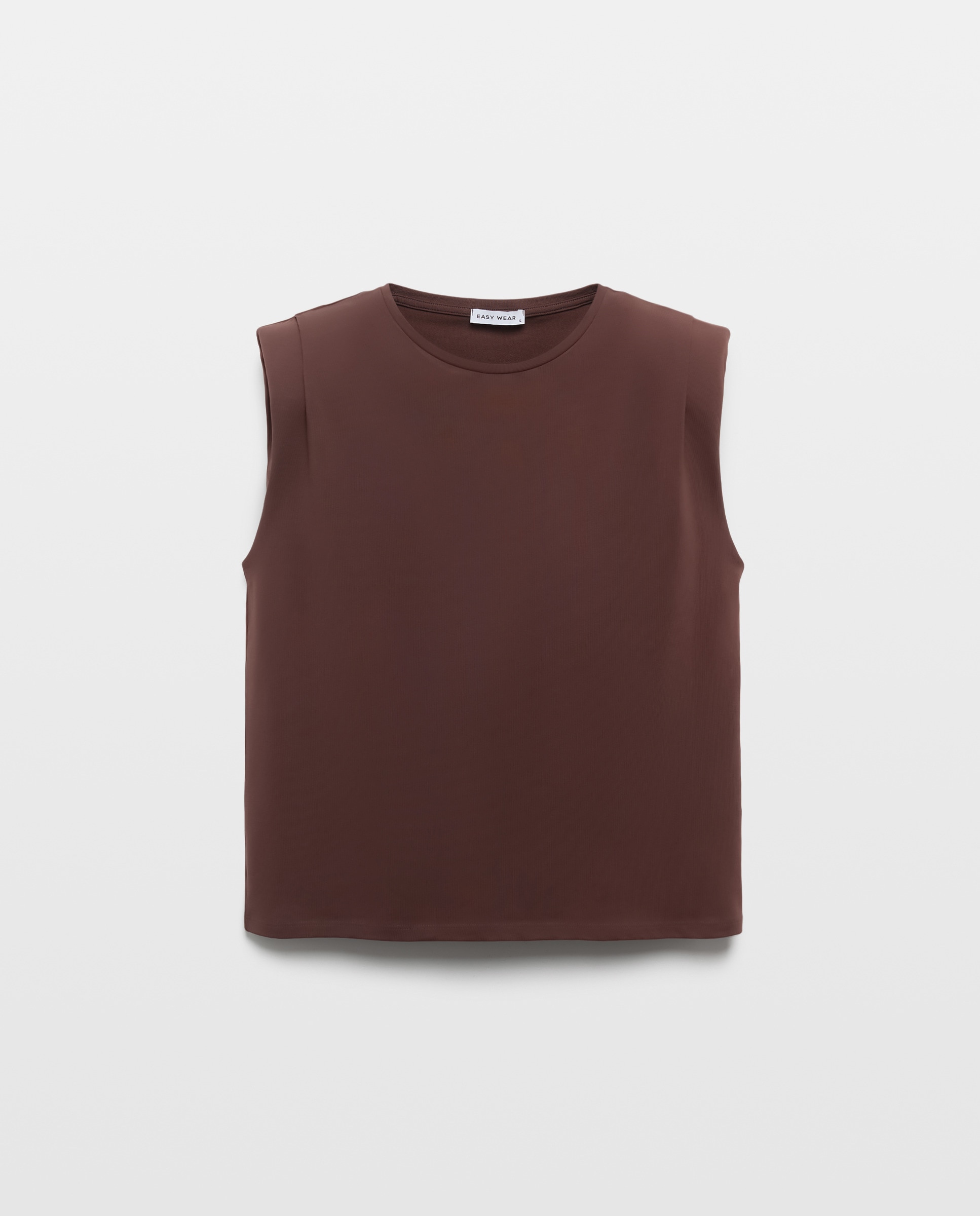 T-shirt sem mangas Castanho-4