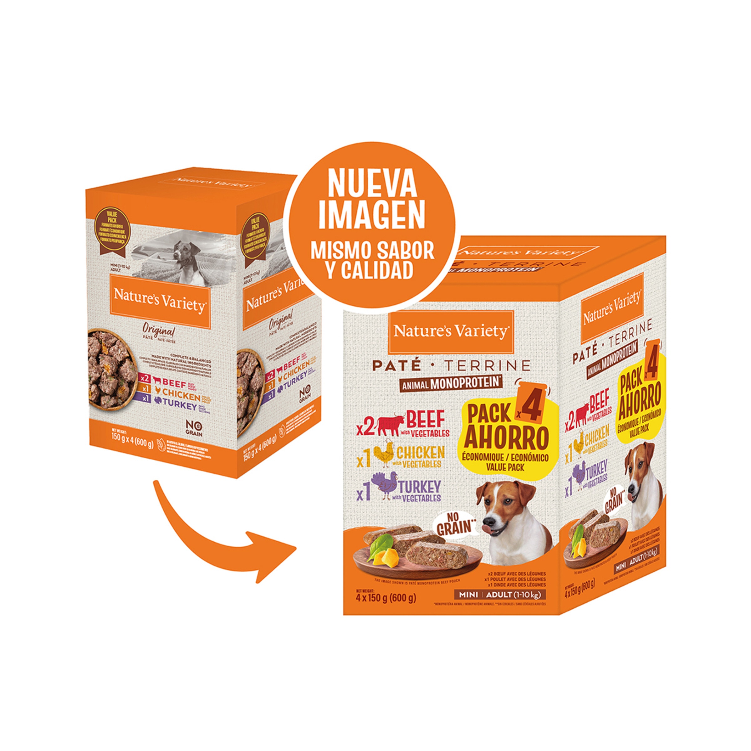 Comida húmeda para perros adultos minis Nature's Variety paté no grain 4 x 150 g 2