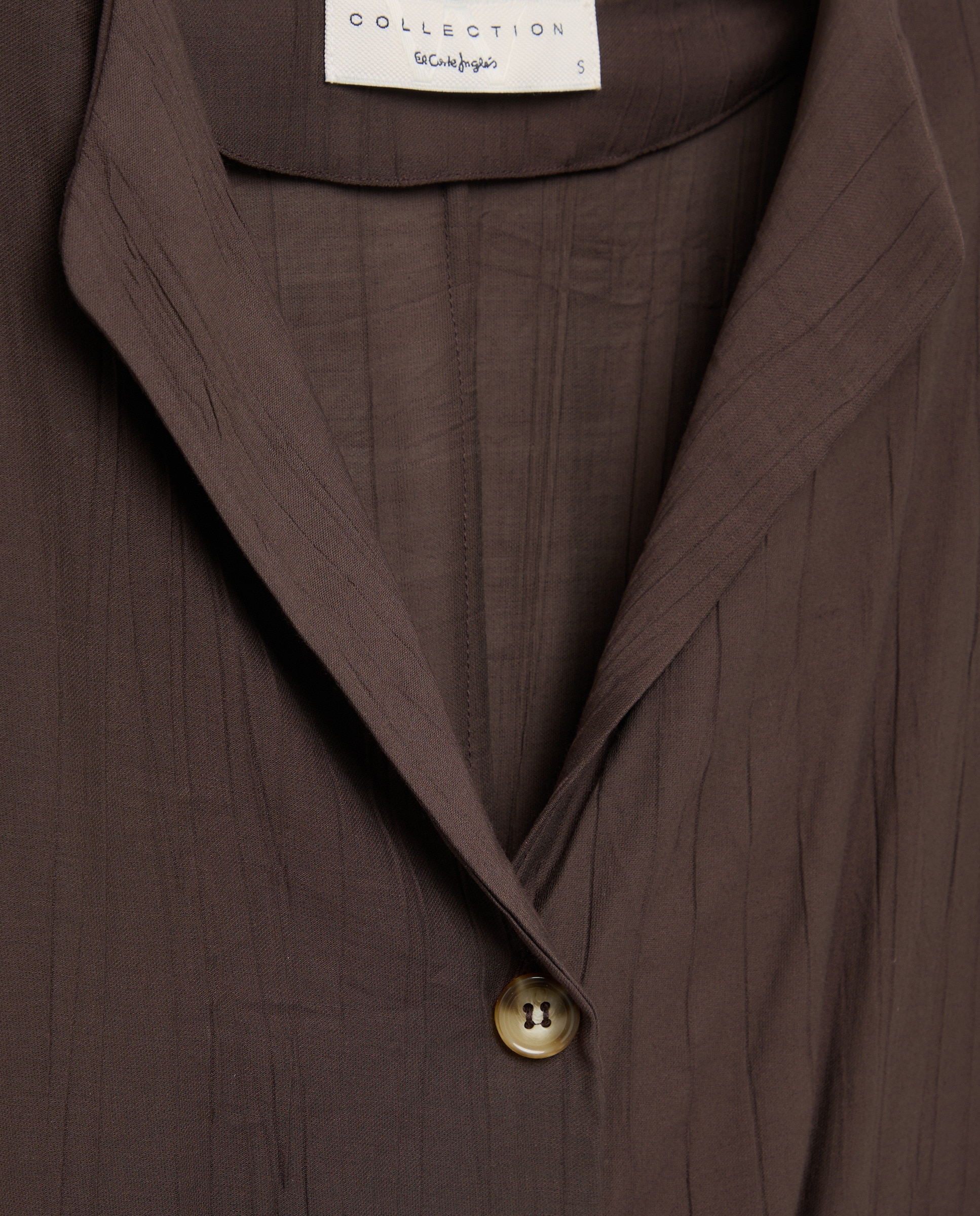 Vestido Liso com Manga Curta Chocolate-5