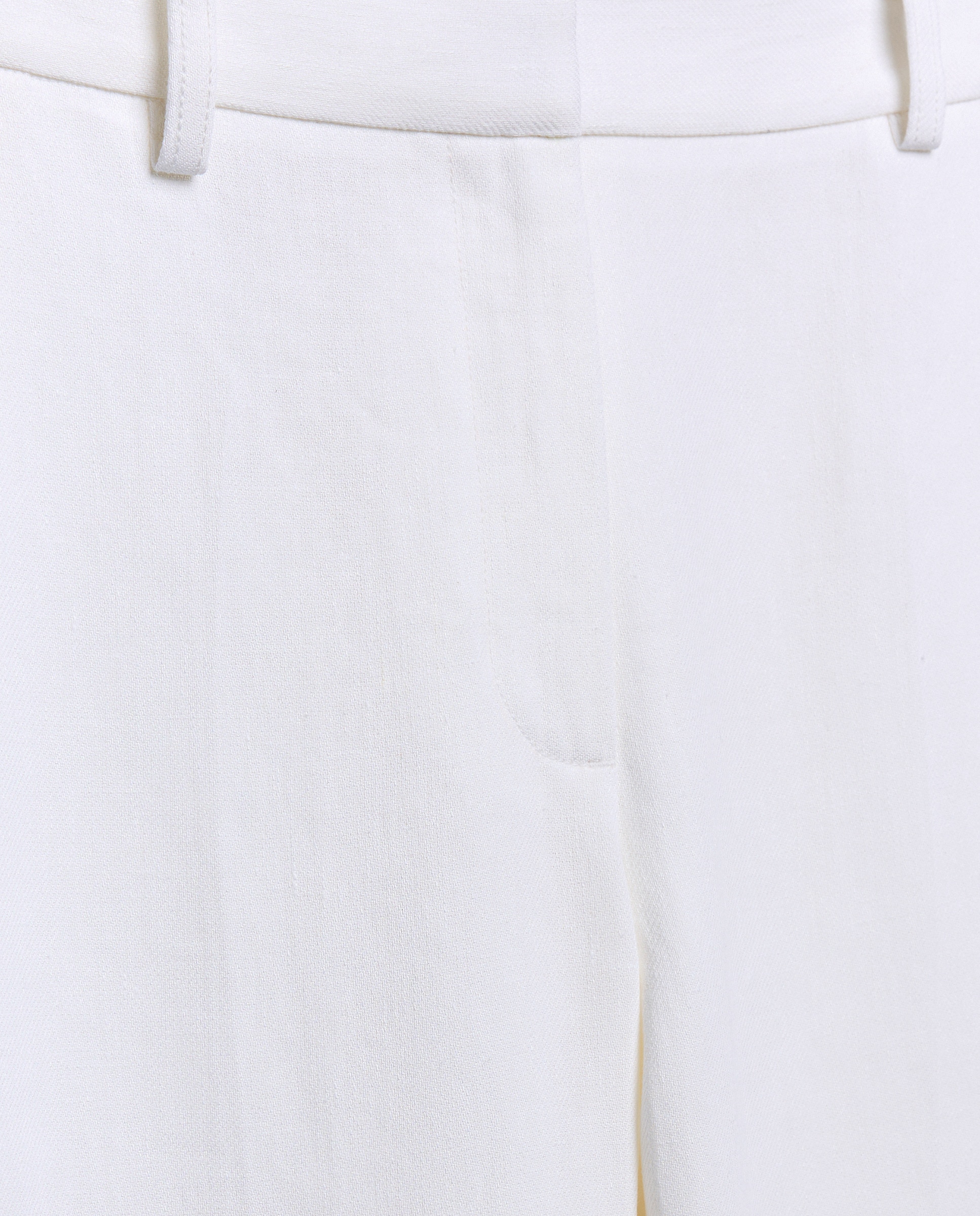 Calças Regular de Linho Branco-5