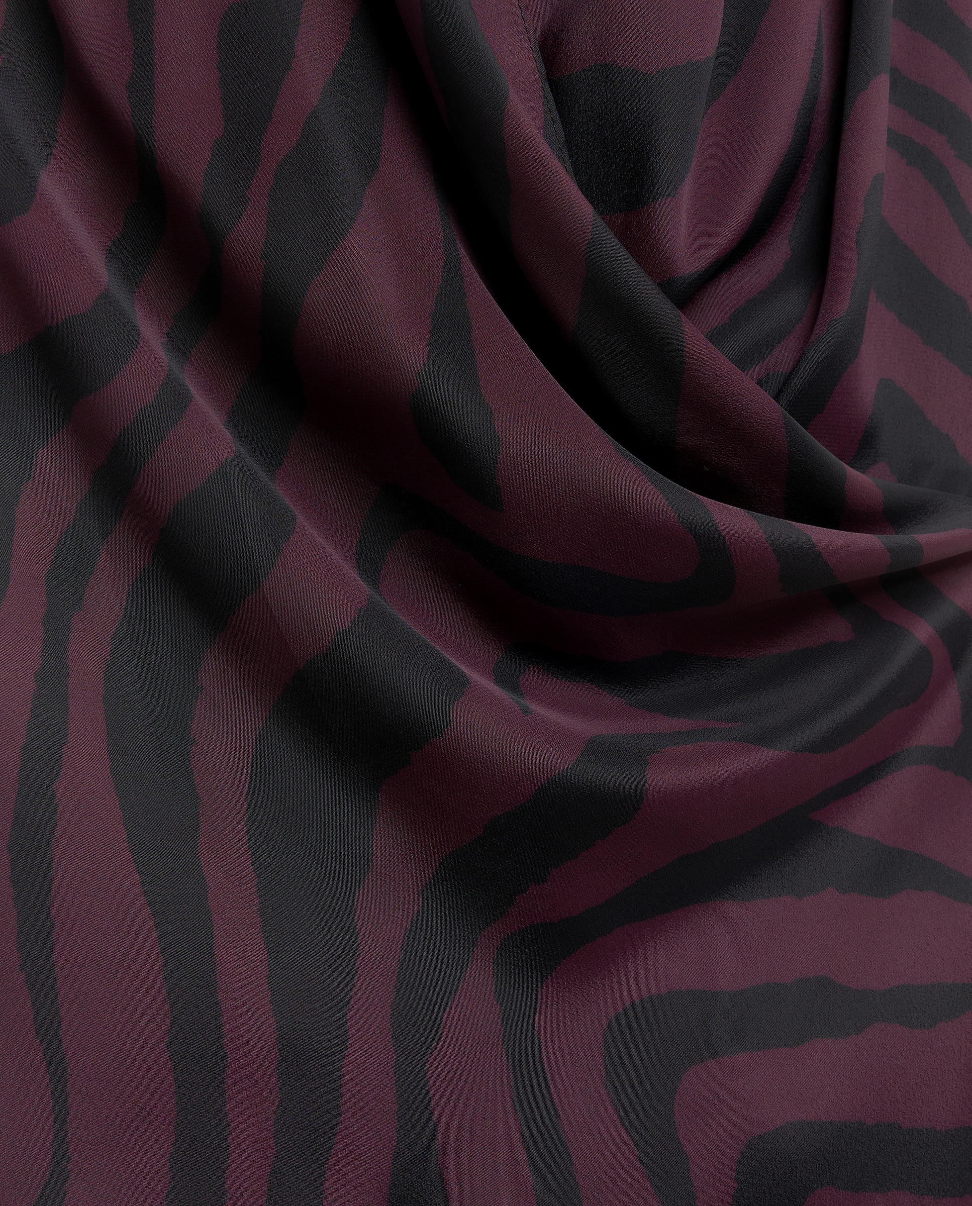 Vestido de Seda sem Mangas com Animal Print de Zebra Roxo-6