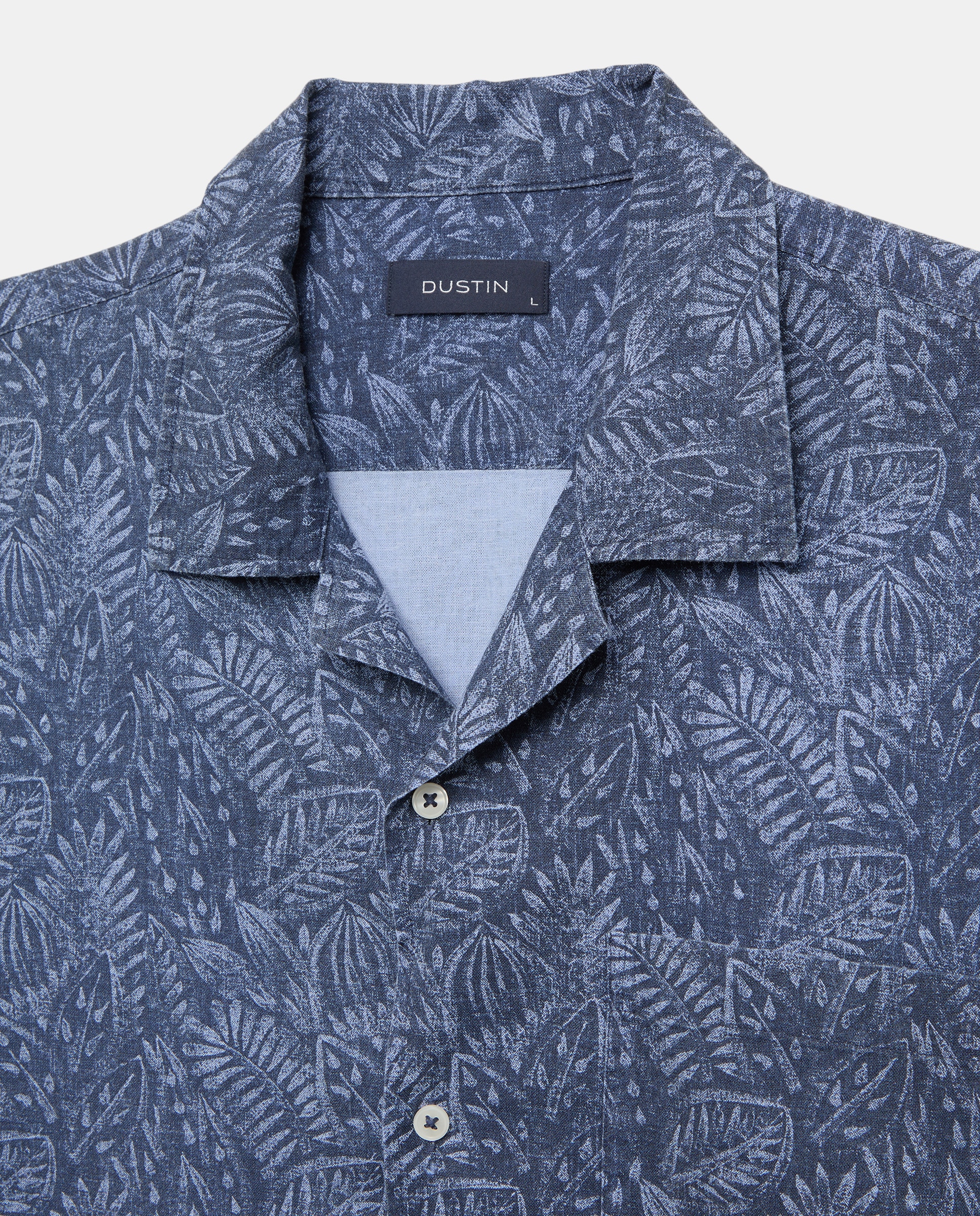 Camisa Classic Fit com Estampado de Folhas, Manga Curta e Colarinho Bowling Multicolor-5