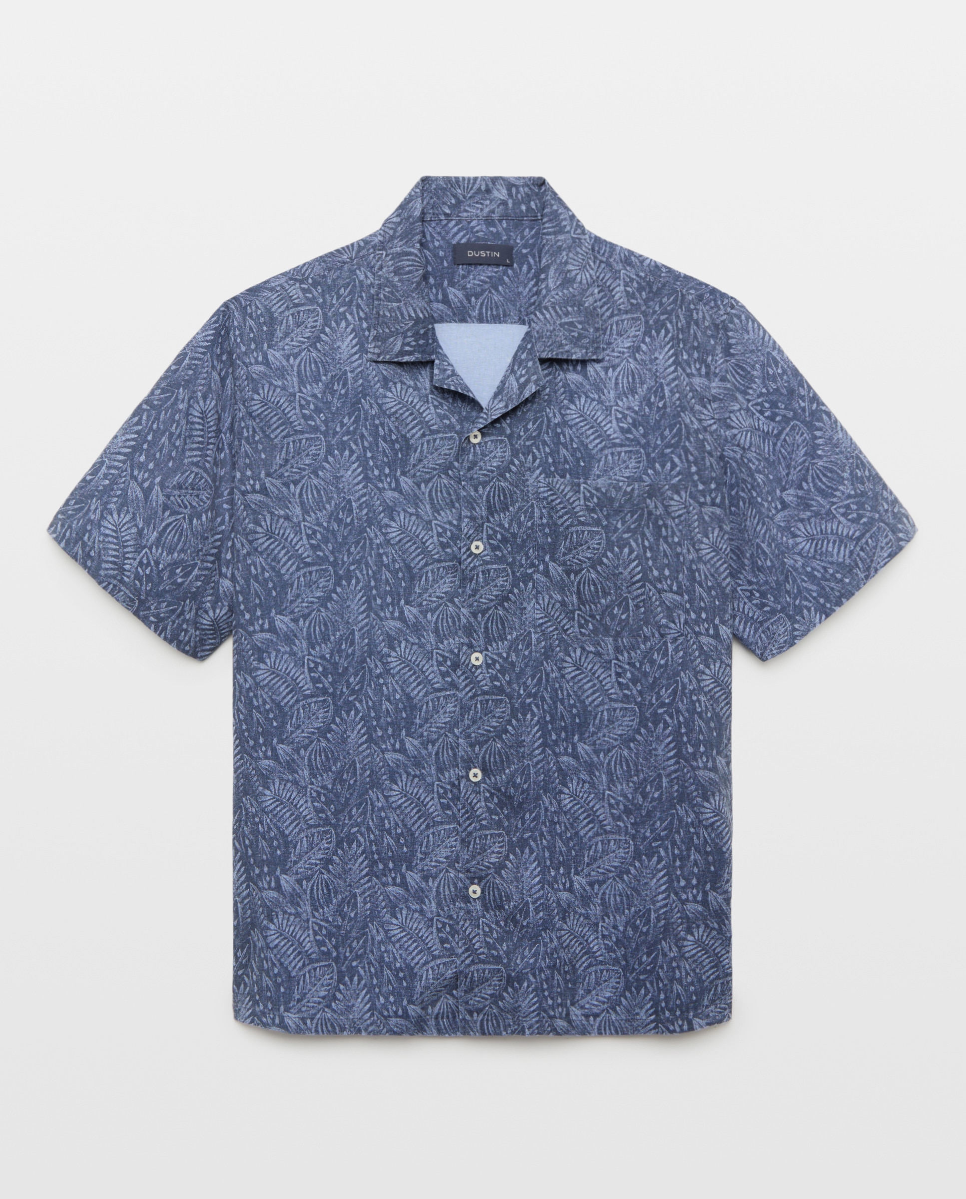 Camisa Classic Fit com Estampado de Folhas, Manga Curta e Colarinho Bowling Multicolor-4