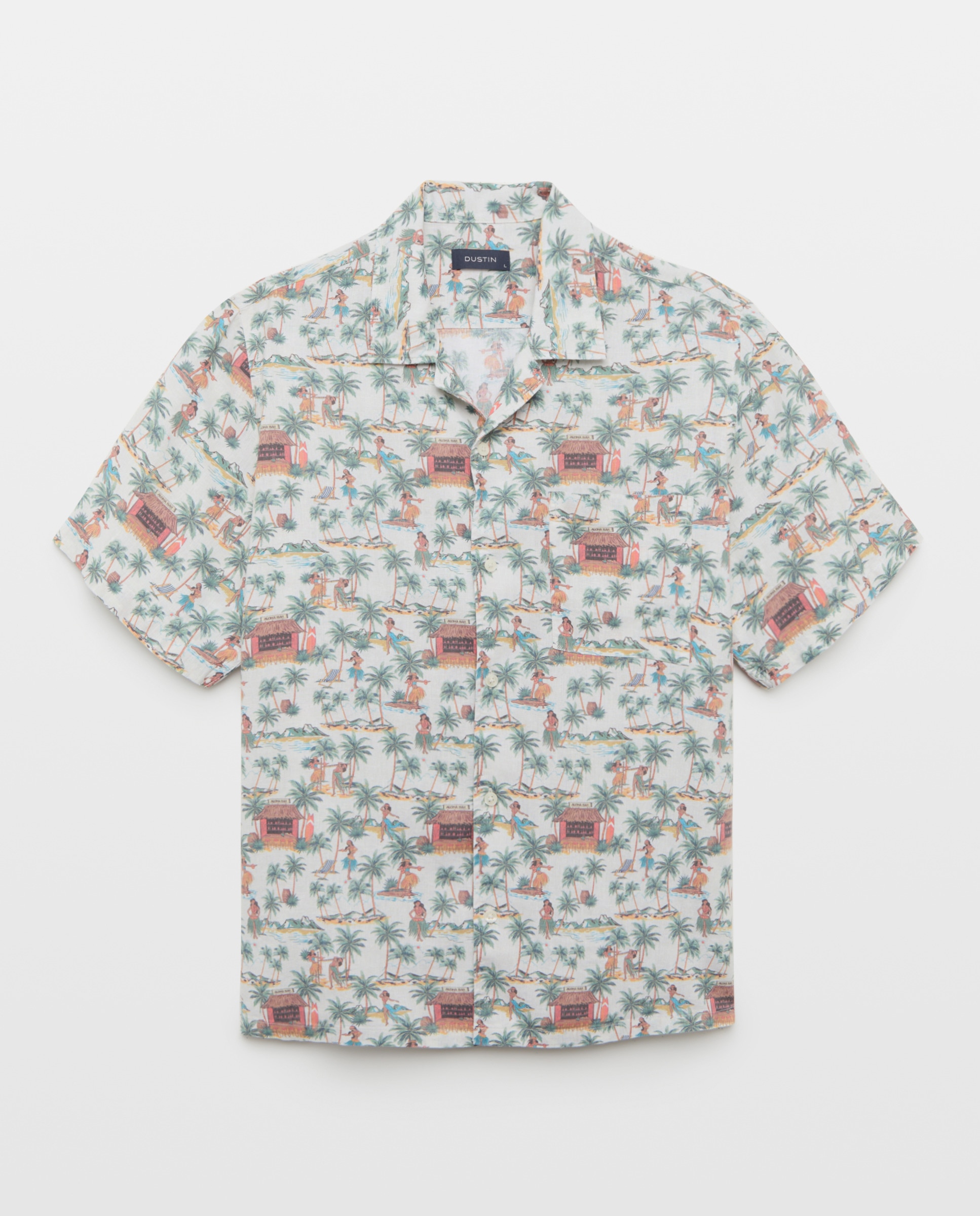 Camisa Bowling de Manga Curta com Estampado Havaiano Multicolor-4