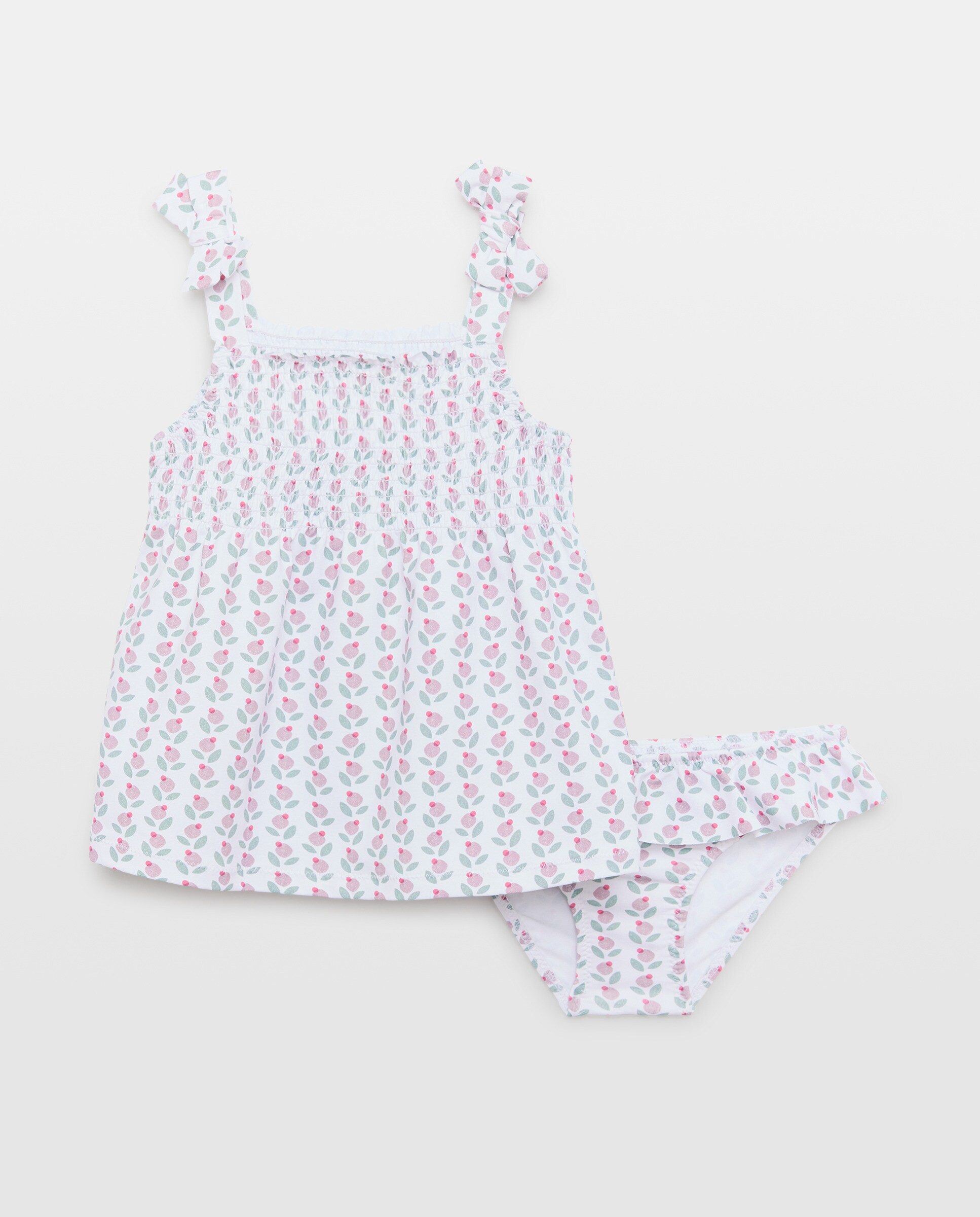 Conjunto baño smock y lazos arándanos 530 Verde oscuro-1