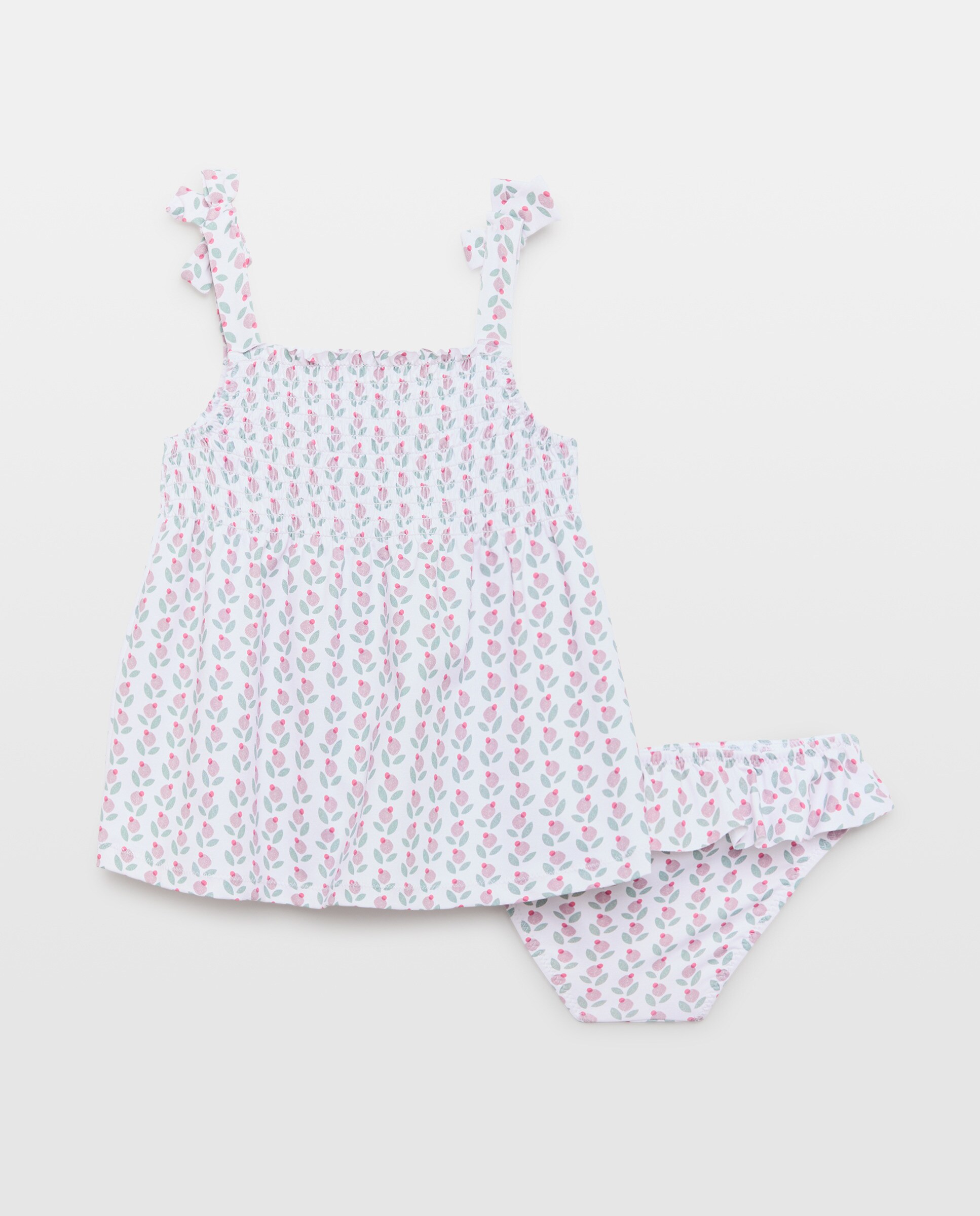Conjunto baño smock y lazos arándanos 530 Verde oscuro-2