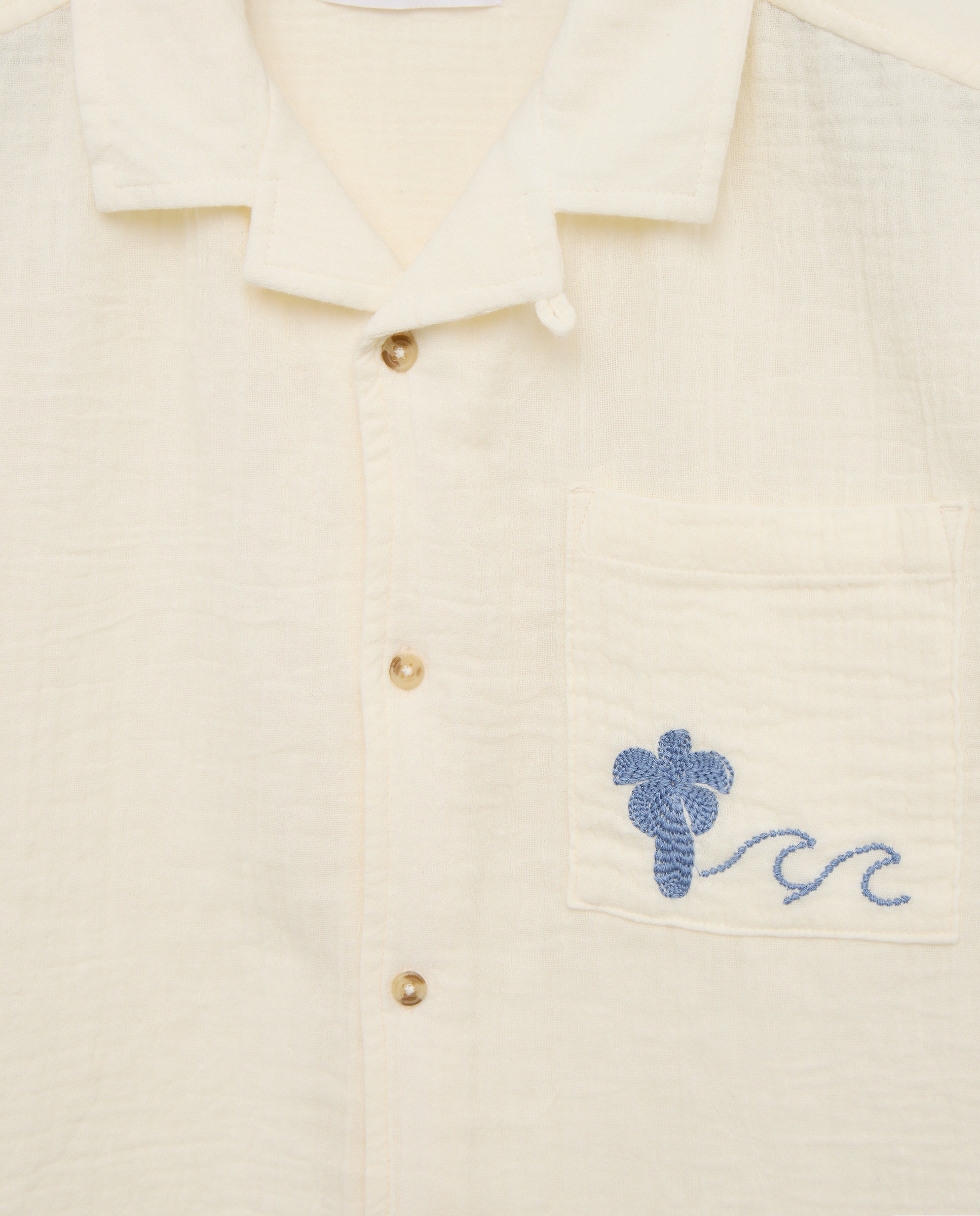Camisa manga corta cuello mao doble gasa de niño - Kids El Corte Inglés - 120 Crudo 120 Crudo-5