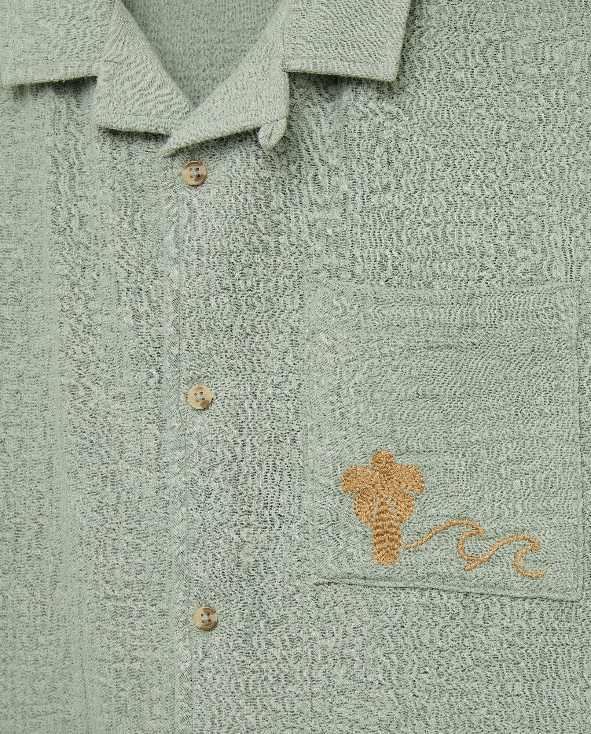 Camisa manga corta cuello mao doble gasa de niño - Kids El Corte Inglés - 582 Verde agua 582 Verde agua-5