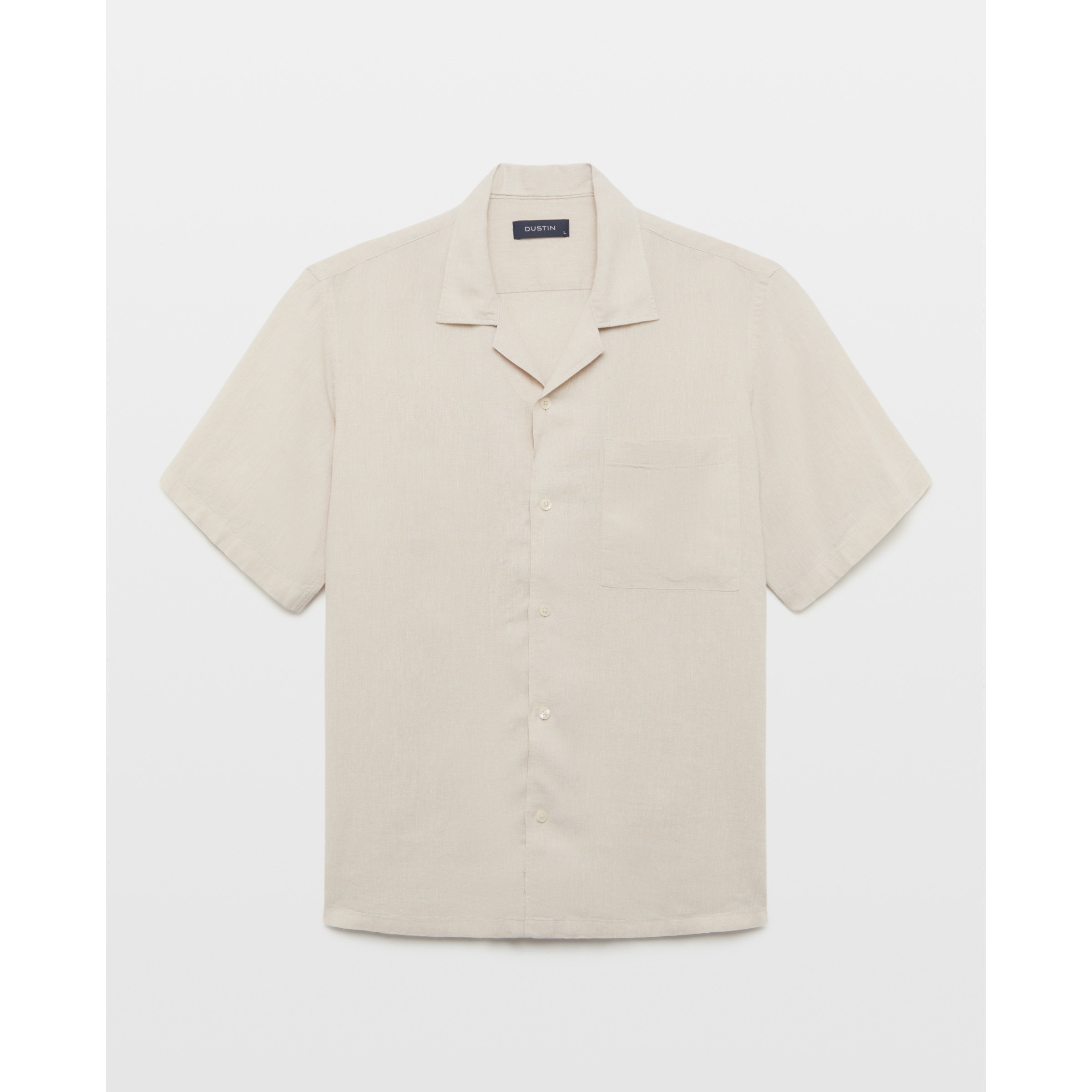 Imagen 0 de Camisa bowling fit lino algodón hombre Beige