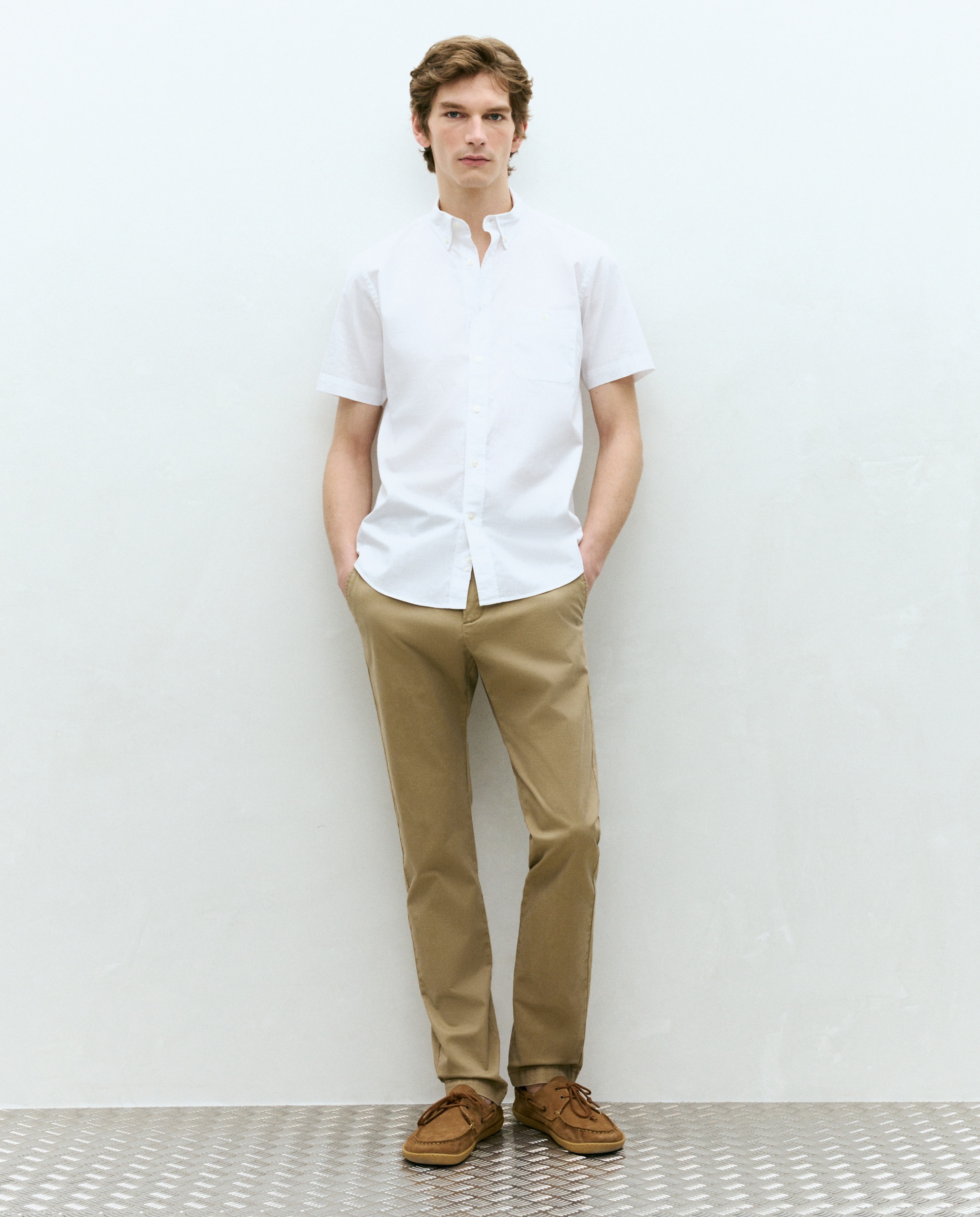 Imagem 0 de Calças Desportivas Básicas Slim de Algodão Stretch