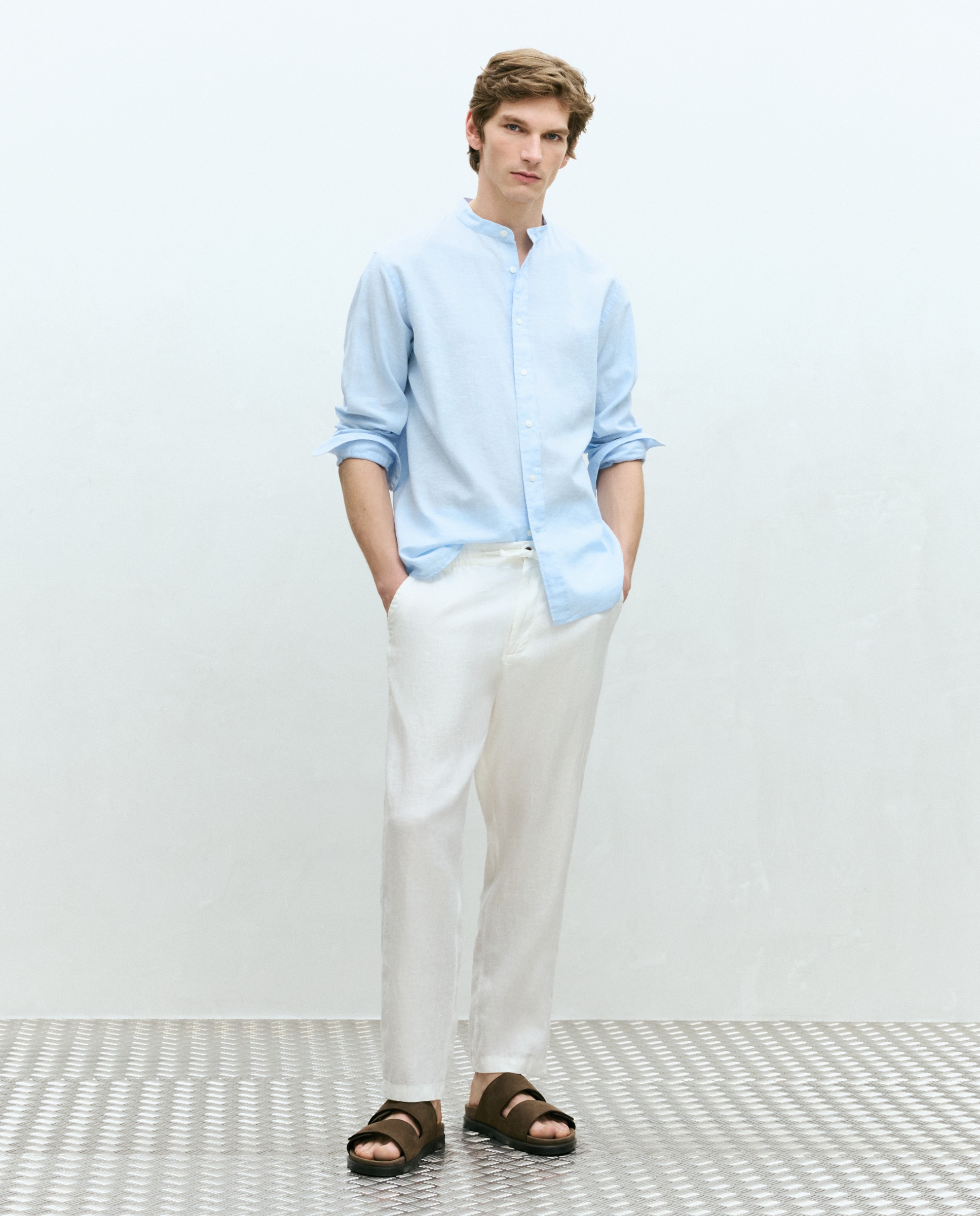 Imagem 0 de Calças Desportivas Regular de Linho