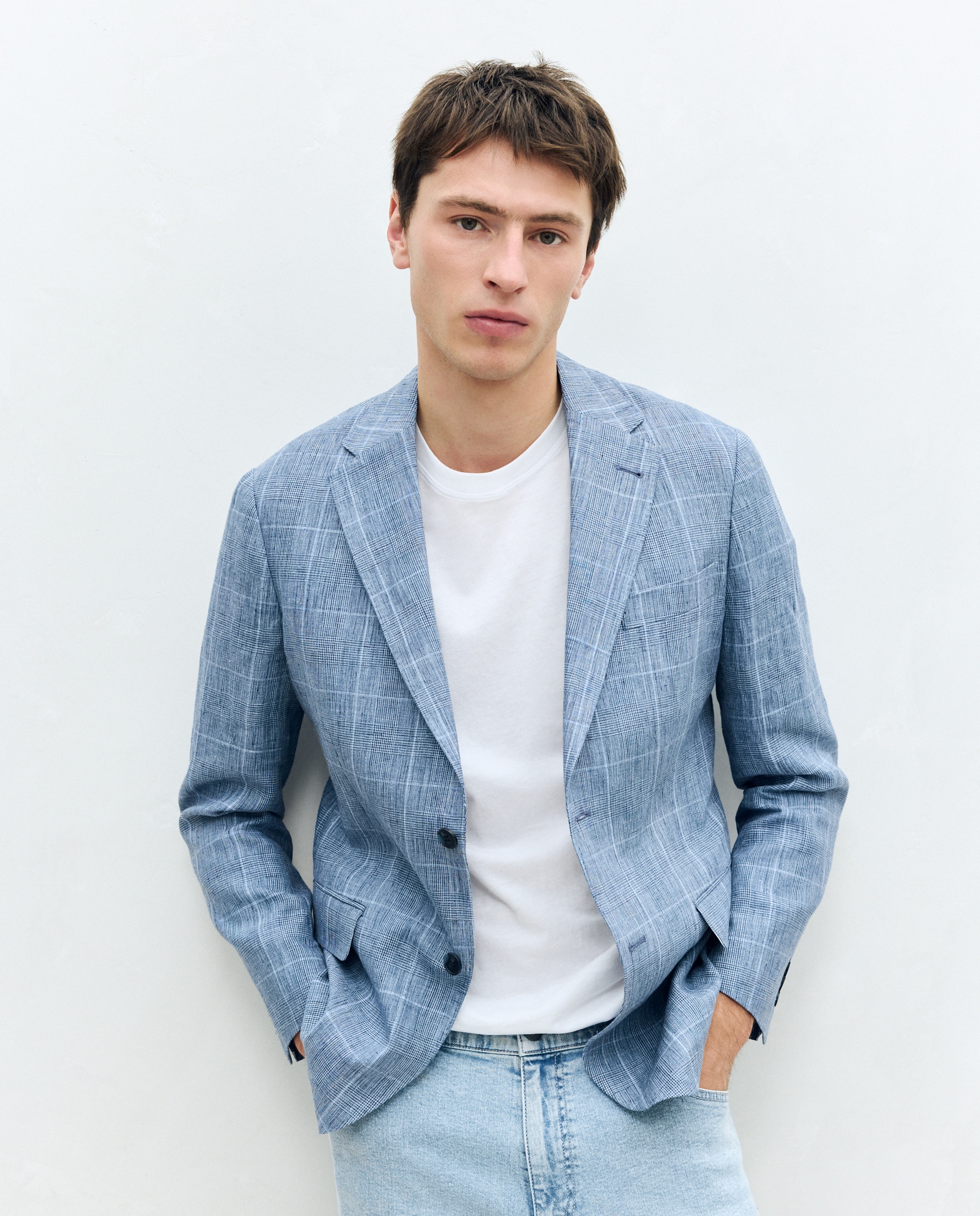 Imagem 0 de Casaco de Linho aos Quadrados Príncipe de Gales