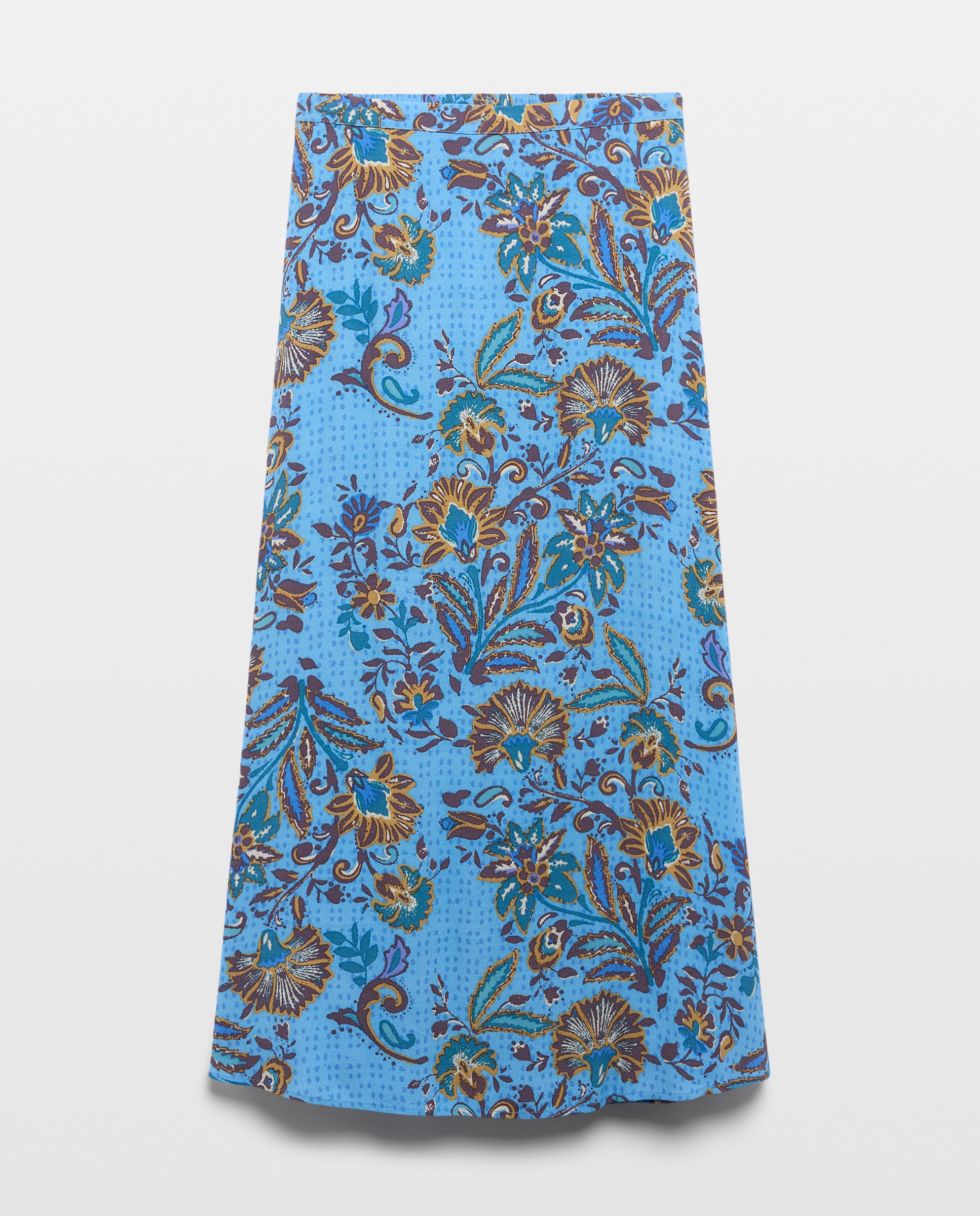 Saia Comprida Estampada Azul-4