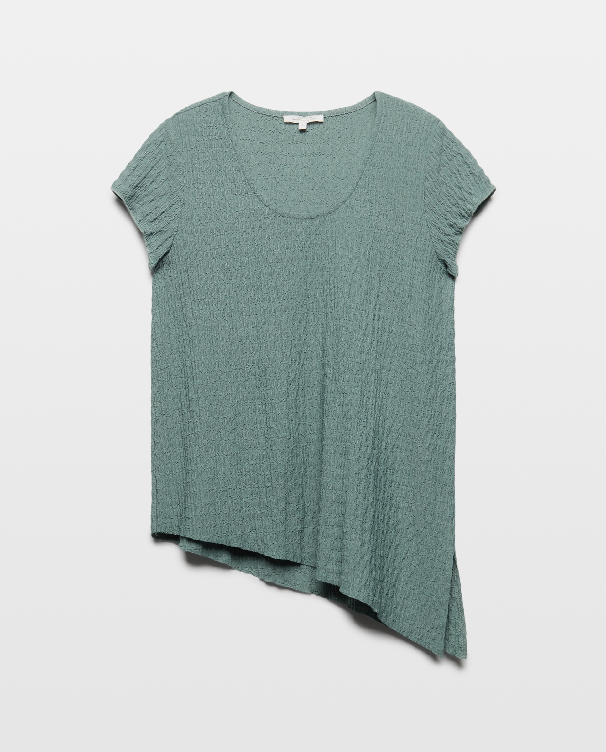 T-shirt de Malha Gofrada Verde Pato-4