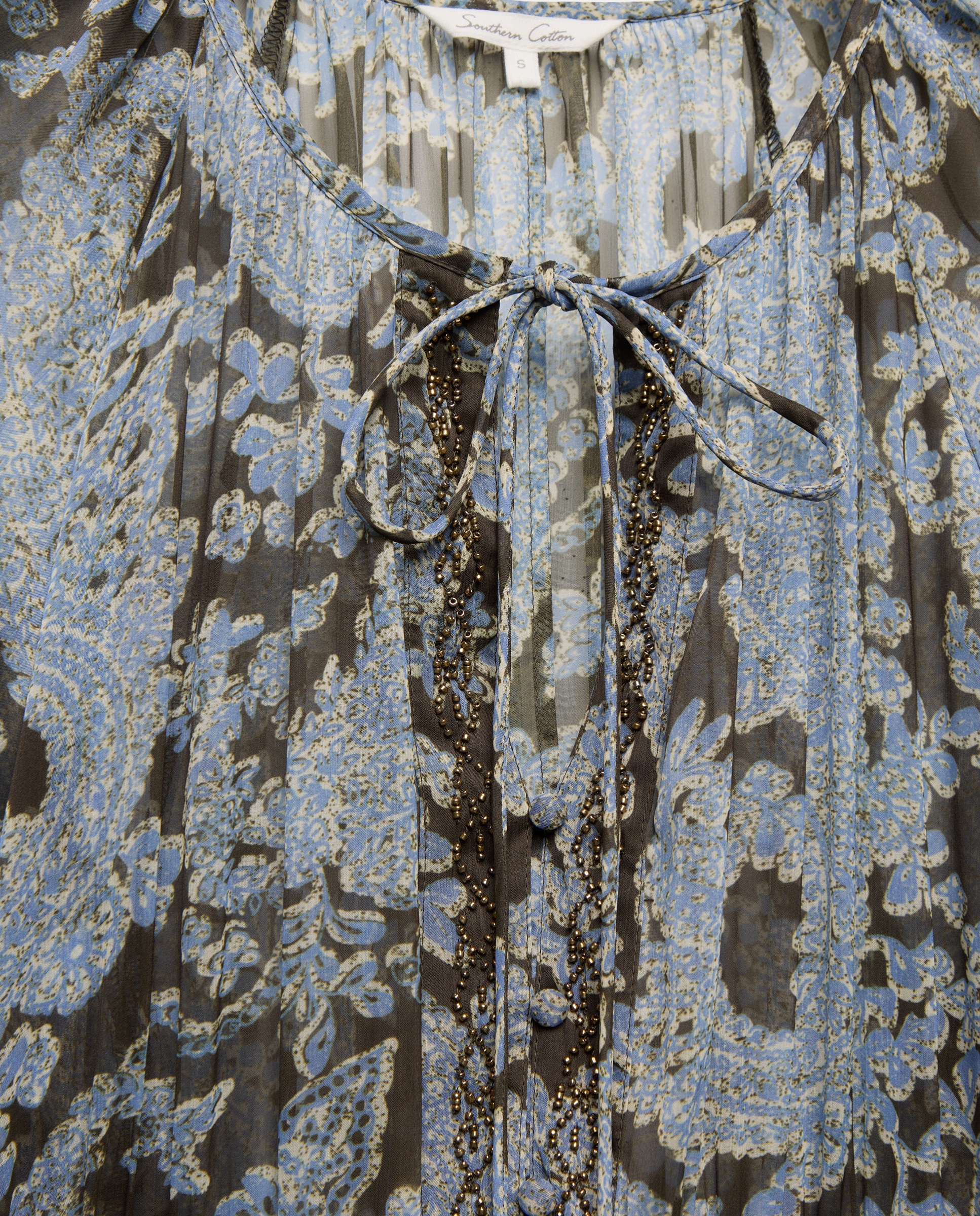 Vestido Curto com Laços Azul-5