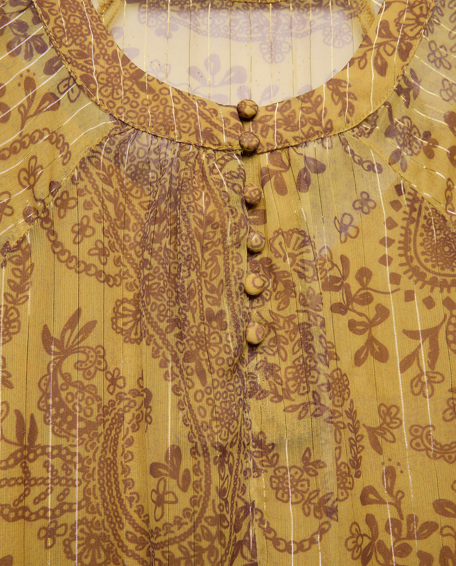 Vestido Estampado Comprido Amarelo-6