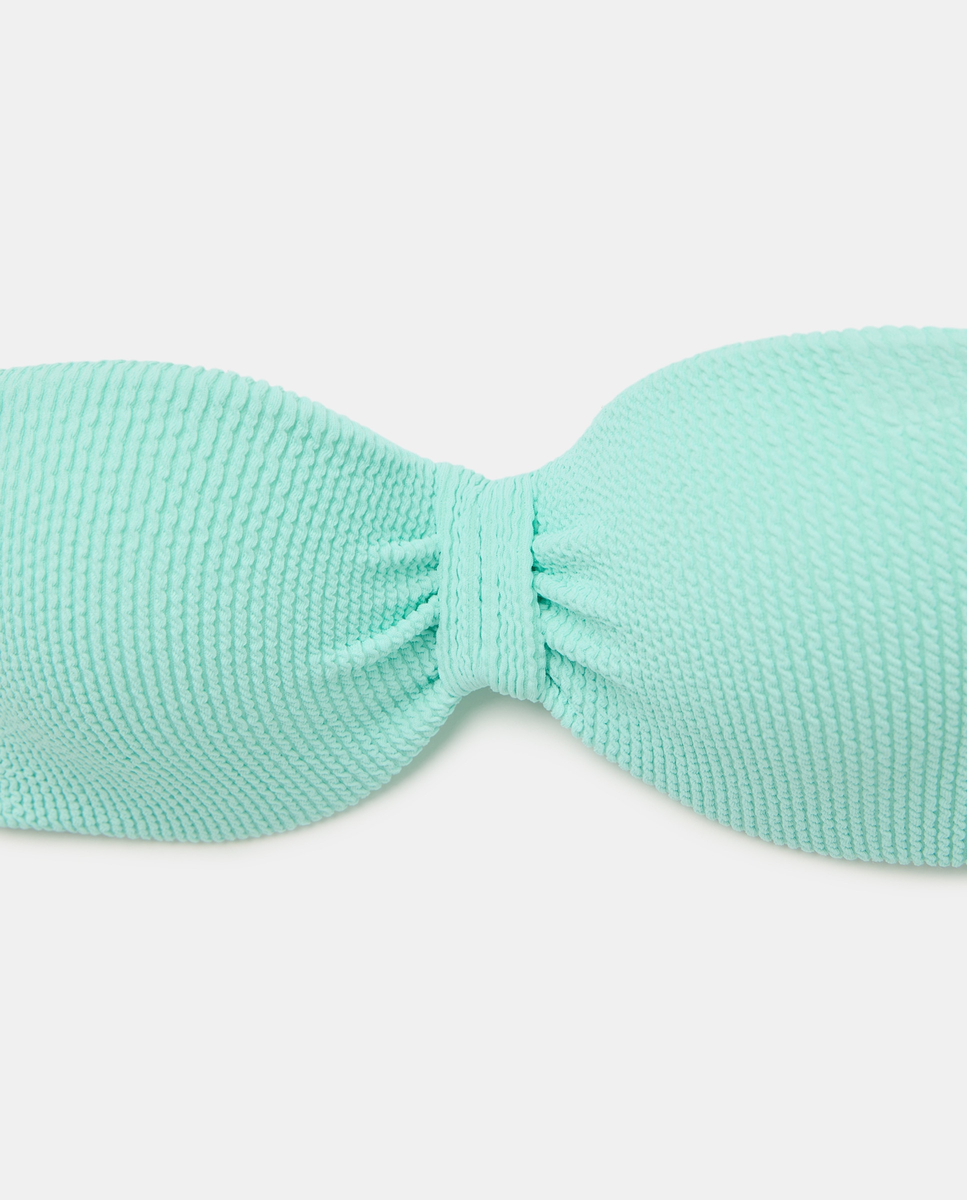 Top de Biquíni Liso com Textura 450 Turquesa-6