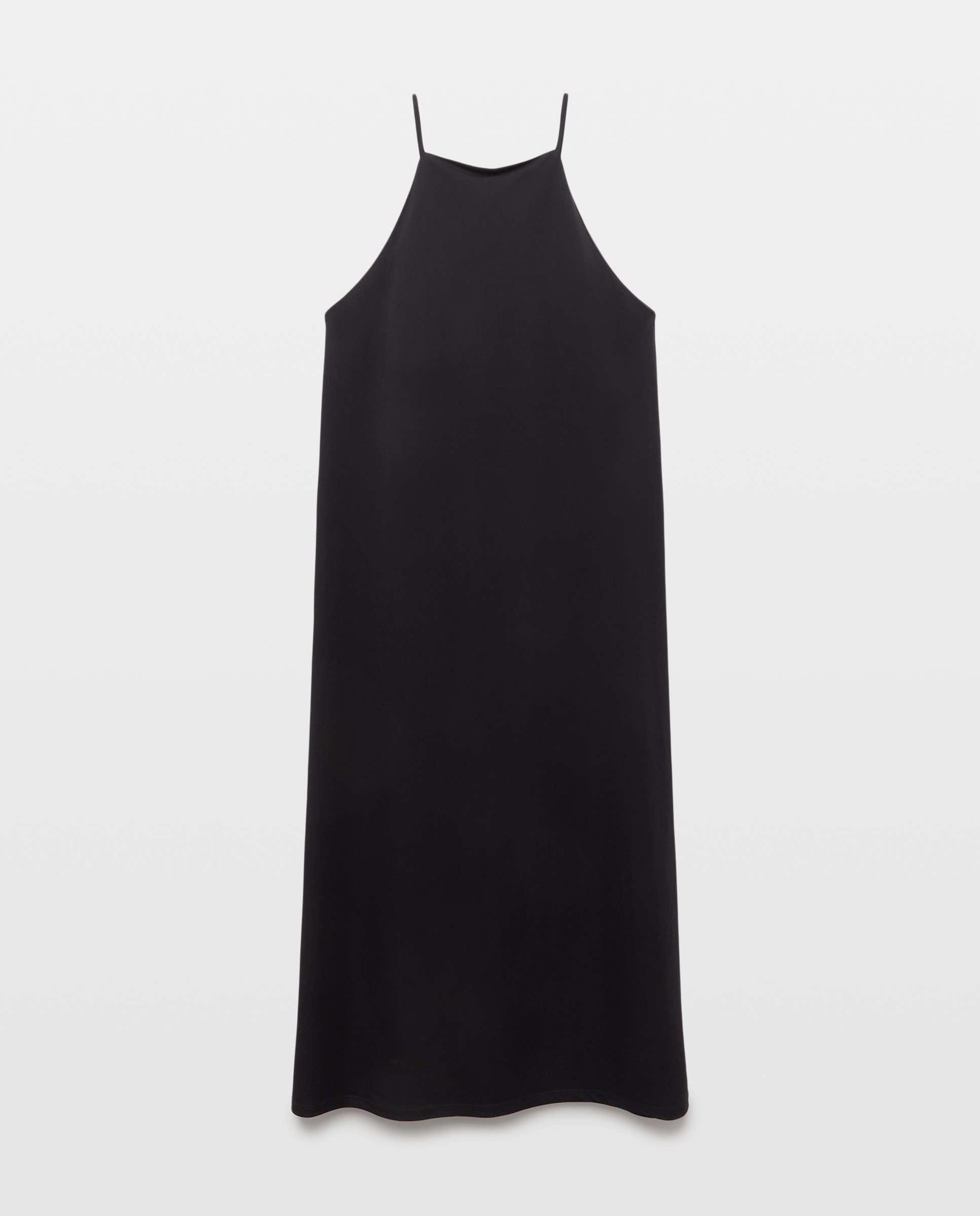 Vestido de mujer cuello halter tirante fino Negro-4