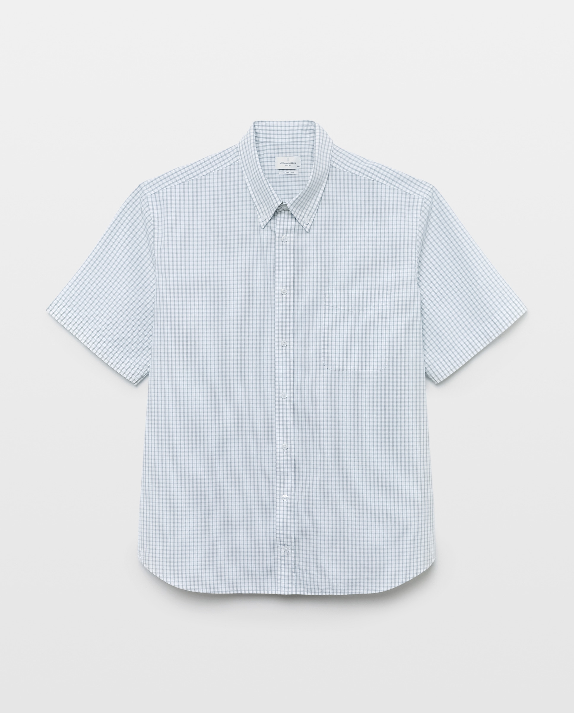 Camisa Casual de Popelina com Manga Curta Tamanhos Grandes Verde-4