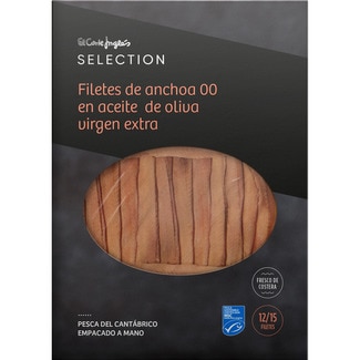 filetes de anchoa 00 en aceite de oliva virgen extra pesca del Cantábrico bandeja 55 g neto escurrido - El Corte Ingles Selection