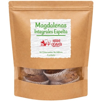 magdalena integral de espelta 6 unidades envase 380 g - Horno Casavieja