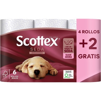 papel higiénico Seda Acolchado paquete 6 rollos - Scottex
