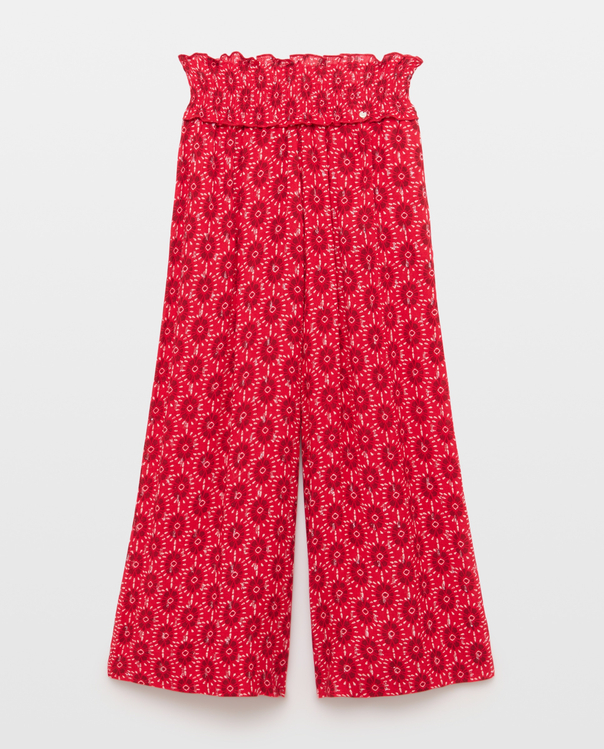 Calças Estampadas com Elásticos 600 Vermelho-4