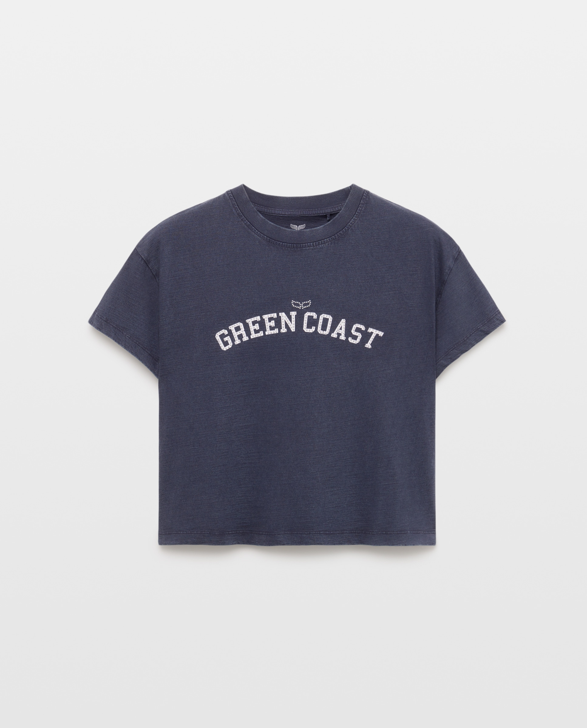 Camiseta de mujer lavada con print - Green Coast - Azul marino Azul marino-4