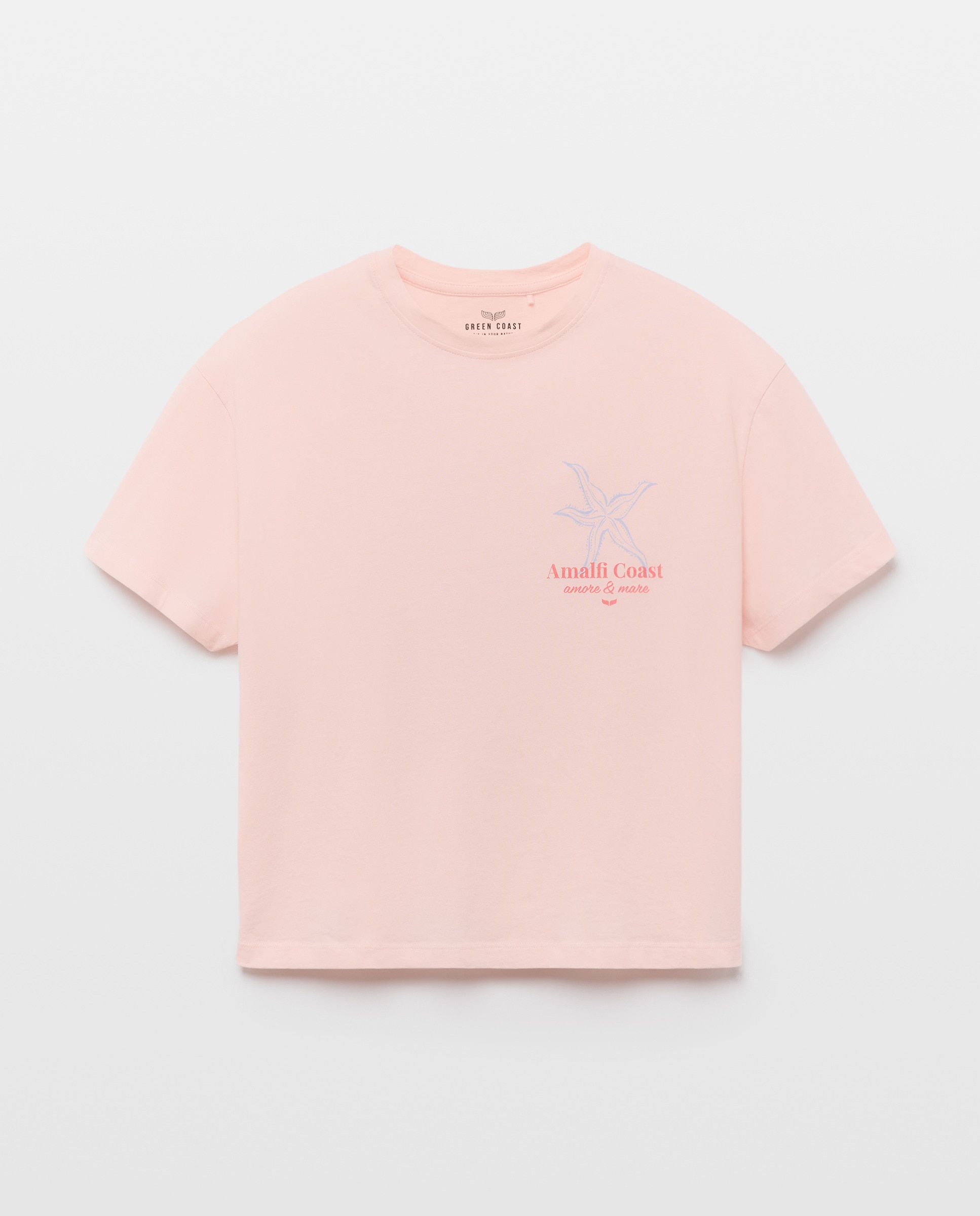Camiseta de mujer con print frontal en espalda - Green Coast - 260 Salmón 260 Salmón-4