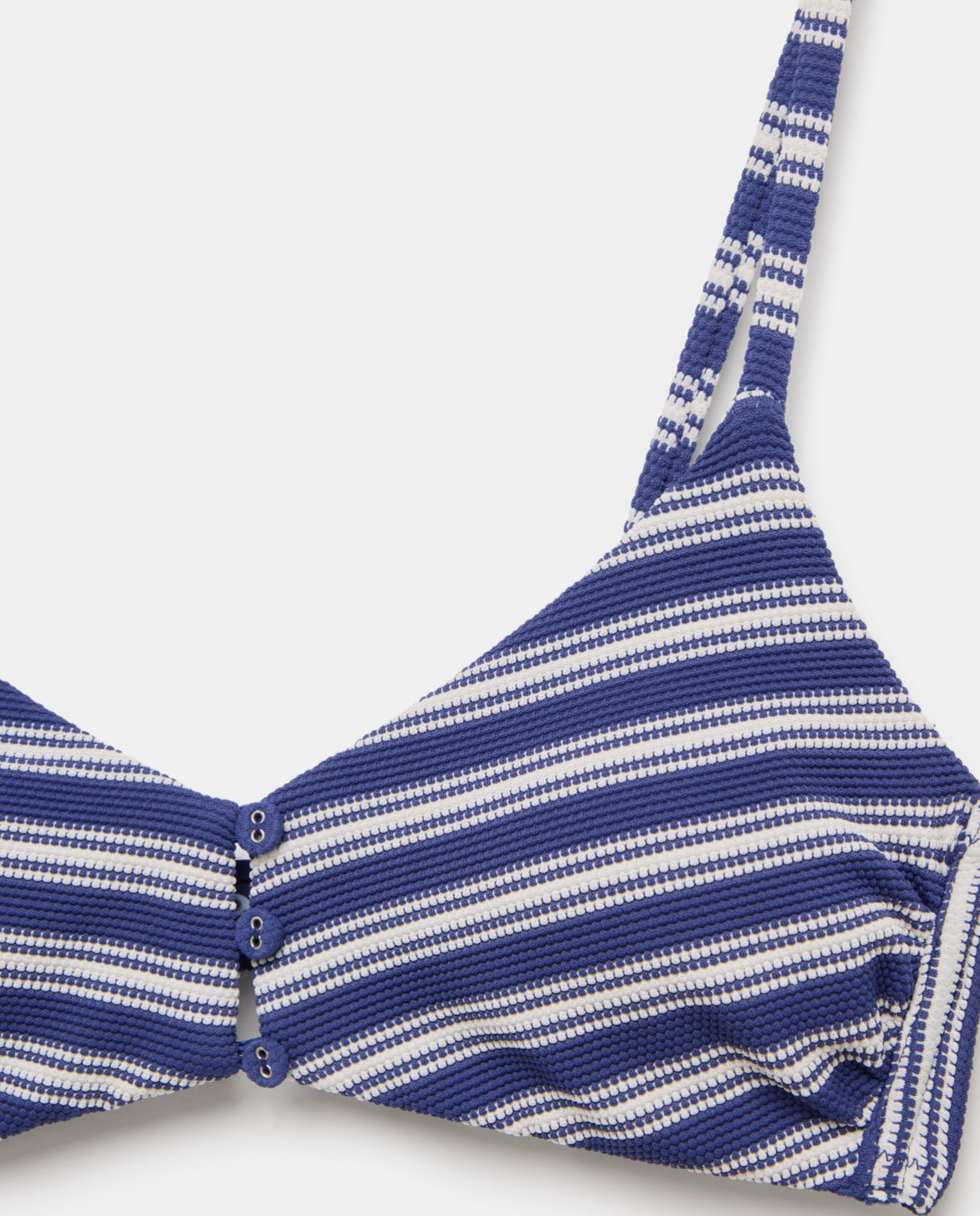 Top de Biquíni com Detalhes de Botões Azul-marinho-5
