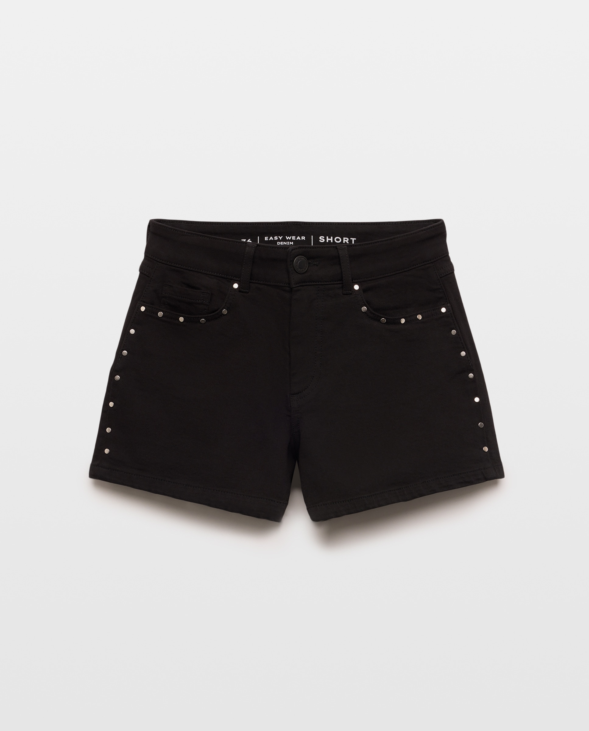 Calções de Ganga com Decoração de Apliques Preto-4
