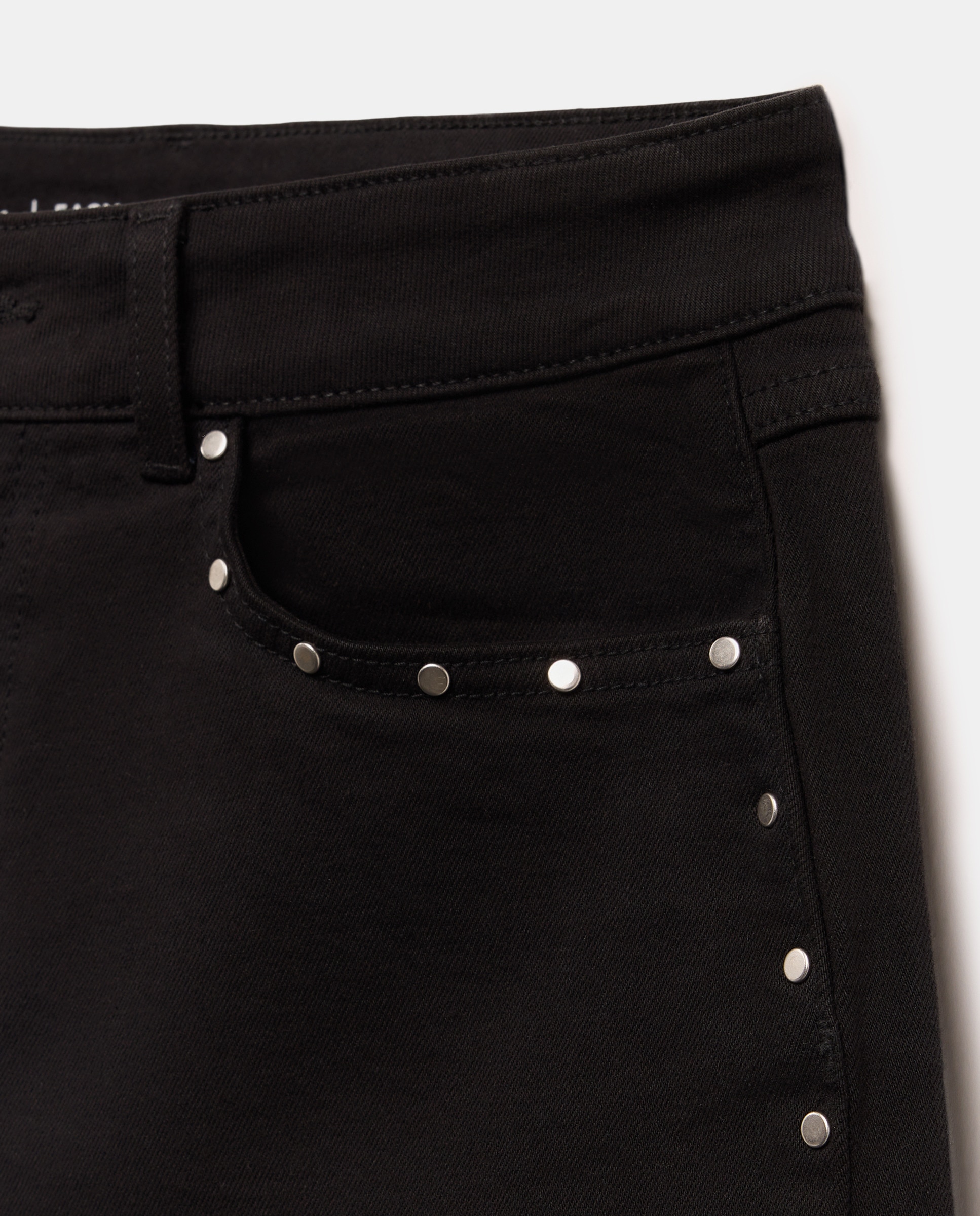 Calções de Ganga com Decoração de Apliques Preto-5