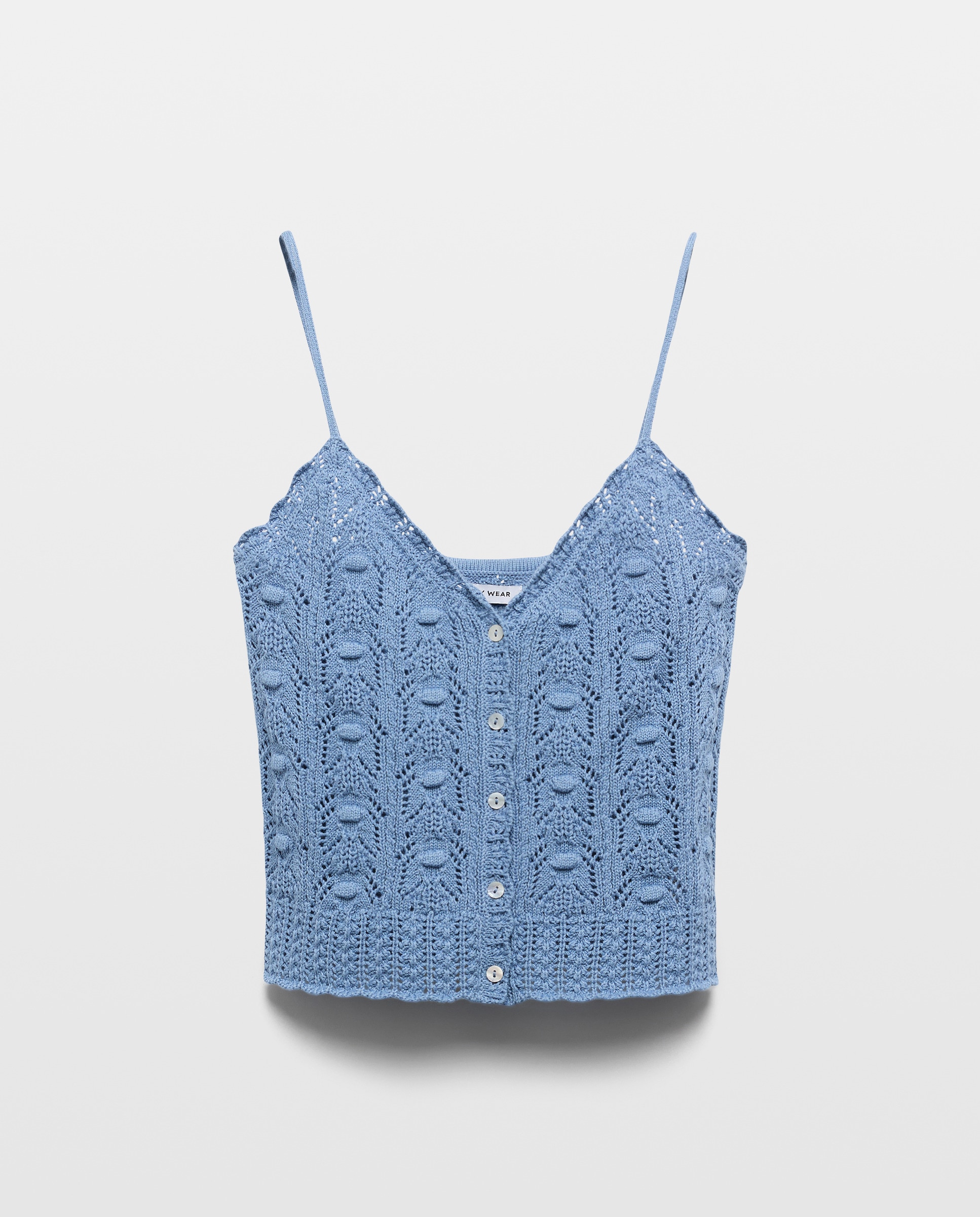 Top de Malha Tipo Crochet com Alças 490 Petróleo-4