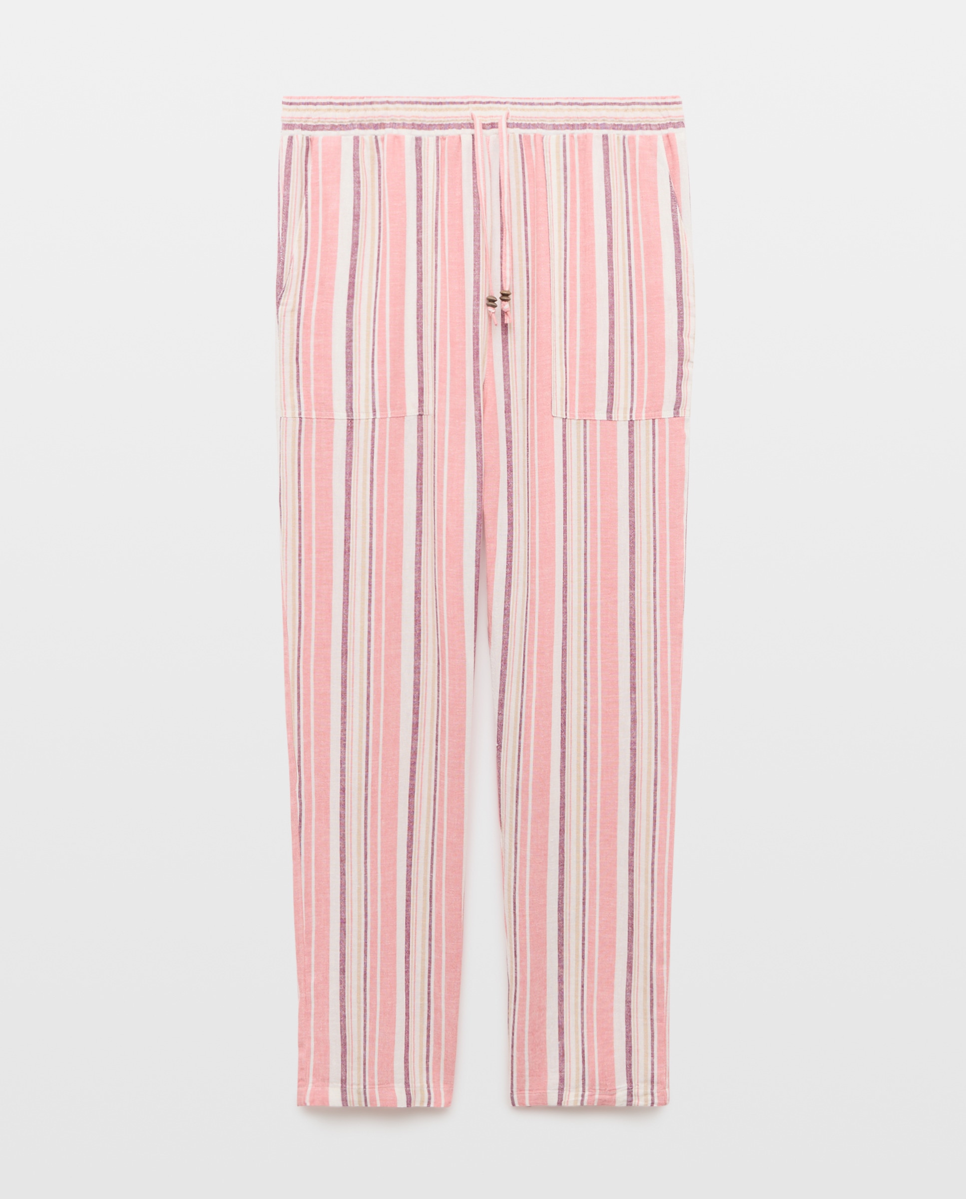 Joggers Fluidas com Linho Rosa-4