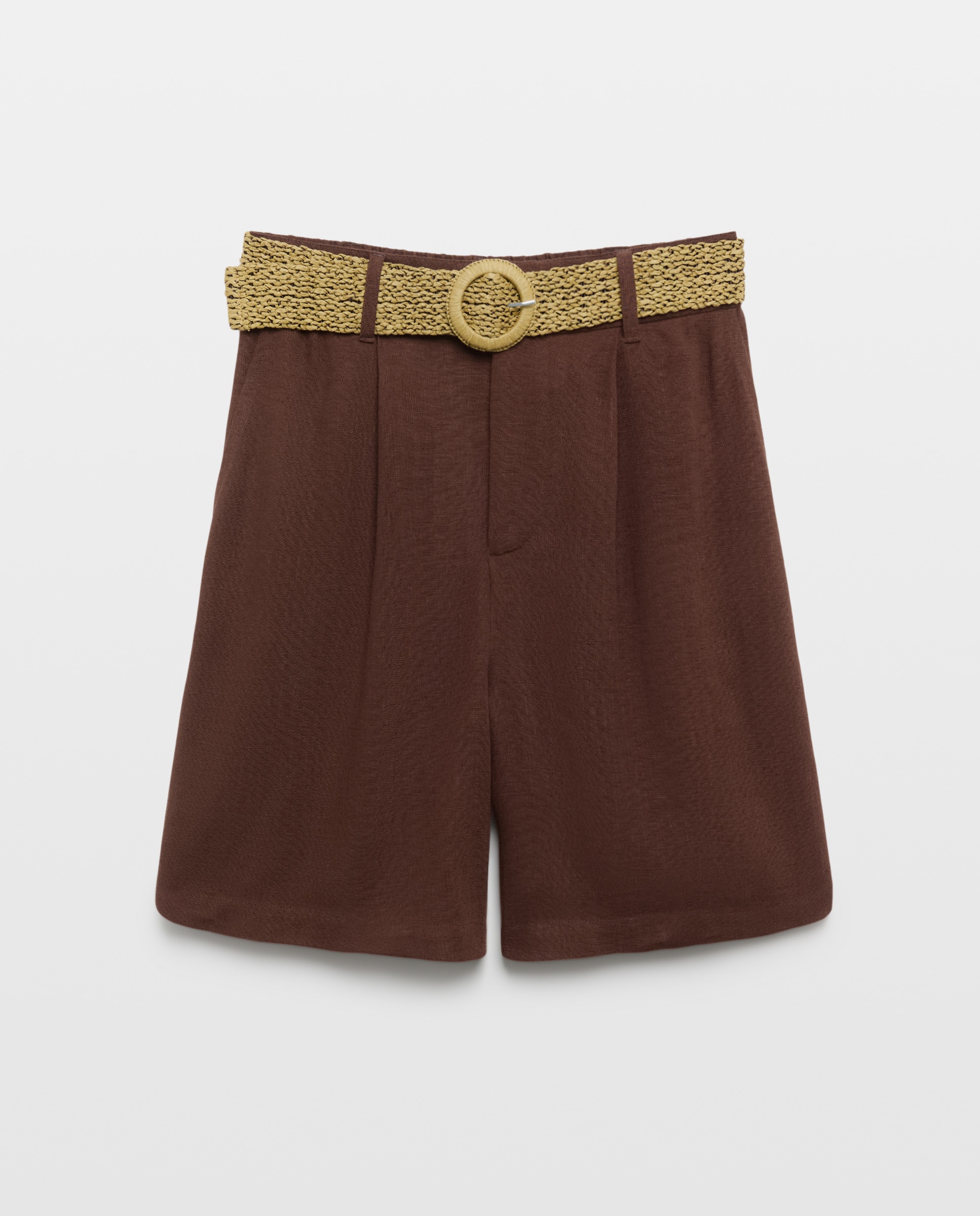 Bermuda de Linho Castanho-4