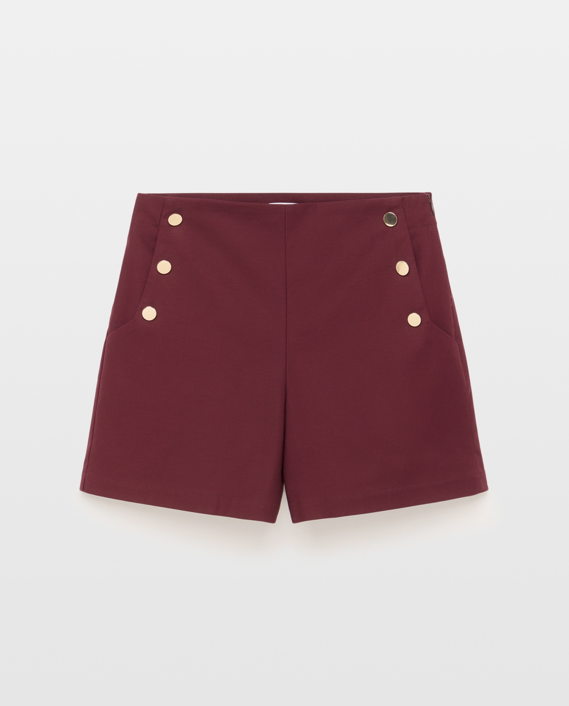 Bermudas com Botões Dourados Bordeaux-4
