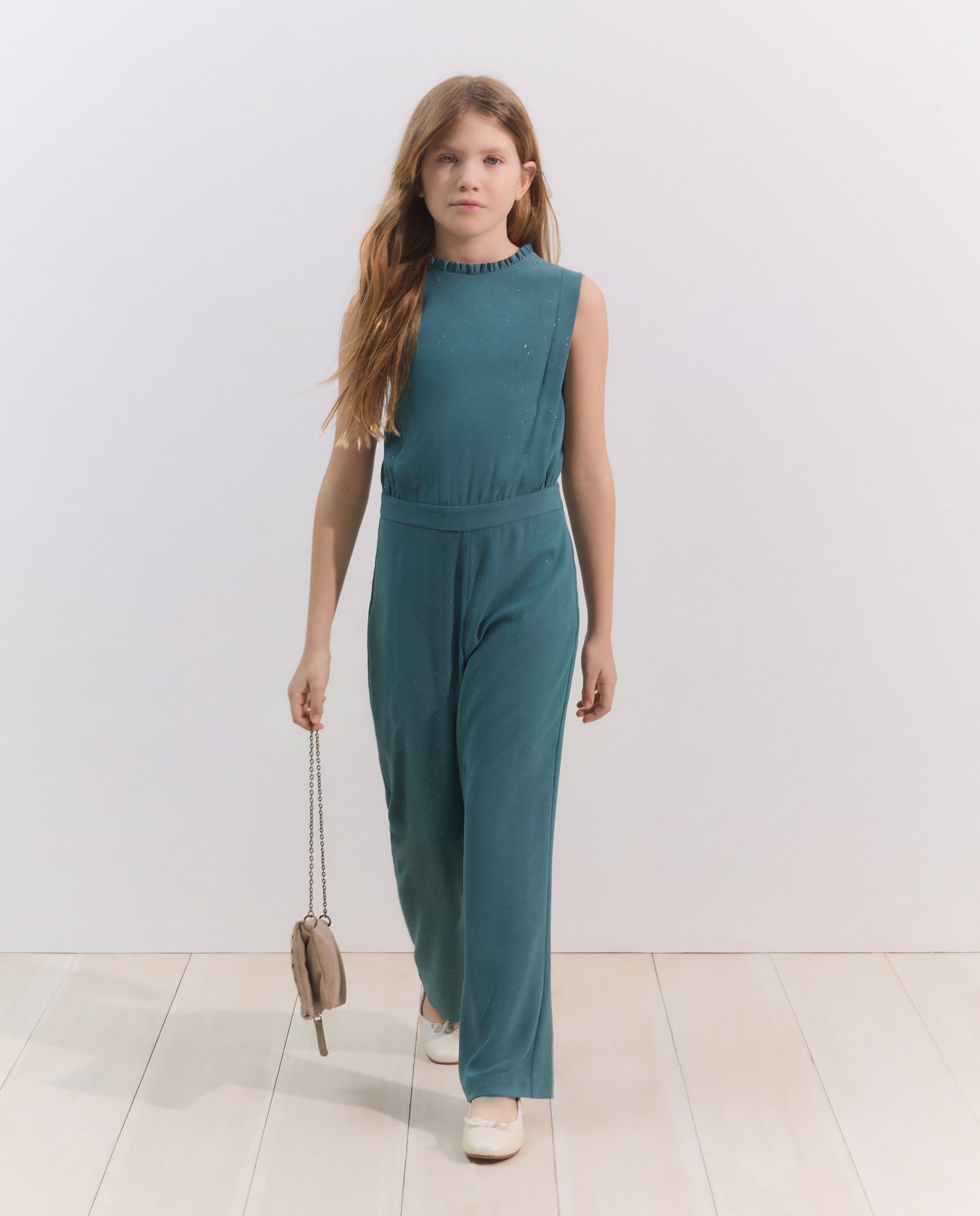 Imagem 0 de Macacão de Cerimónia em Crepe com Brilho e Pregas