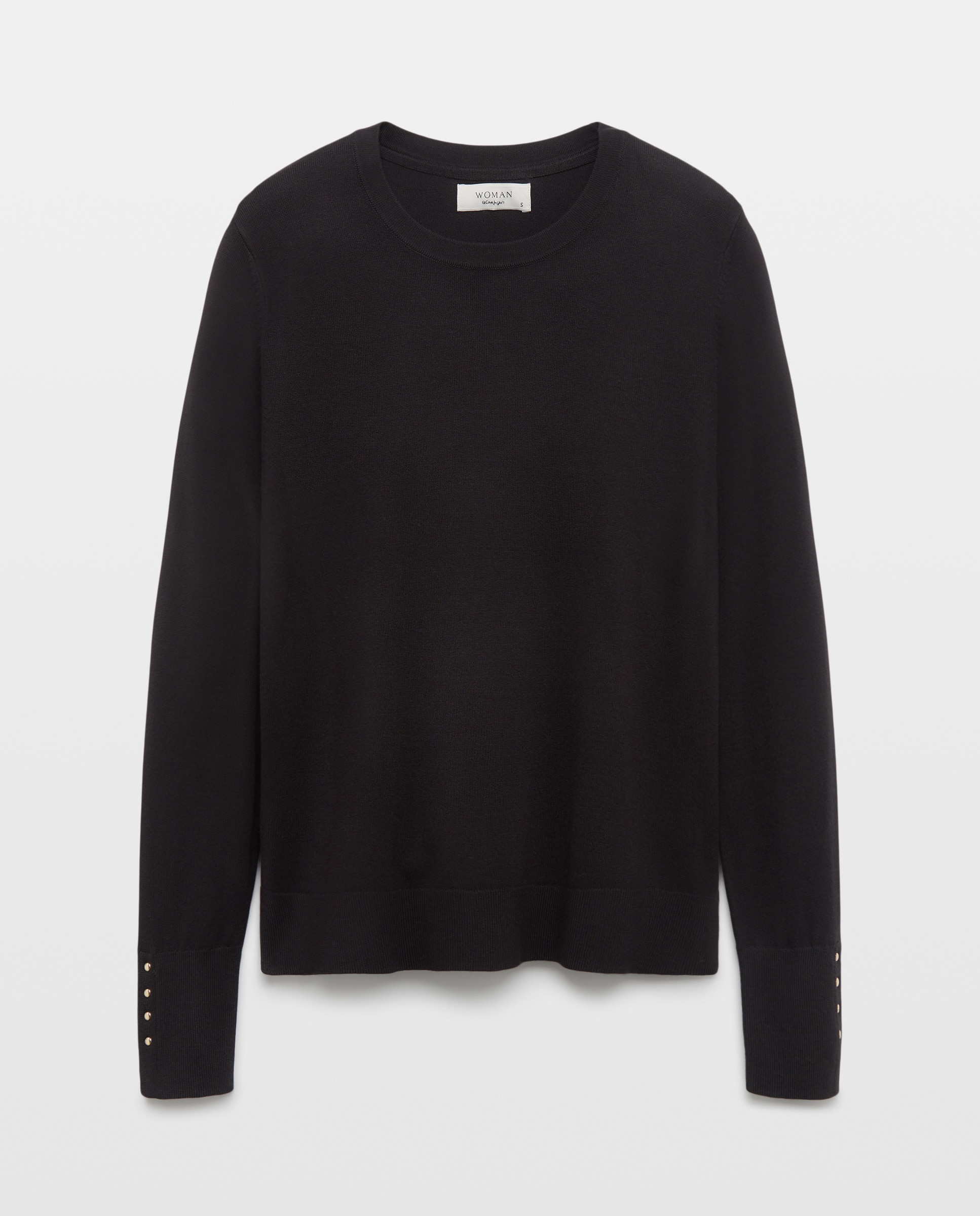Camisola de Malha Básica Lisa de Viscose Preto-5