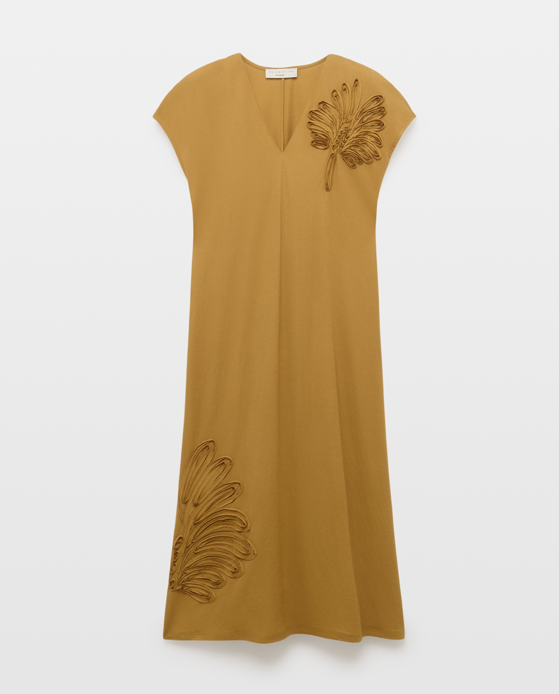 Imagem 0 de Vestido com Manga Curta e Decote em Bico.