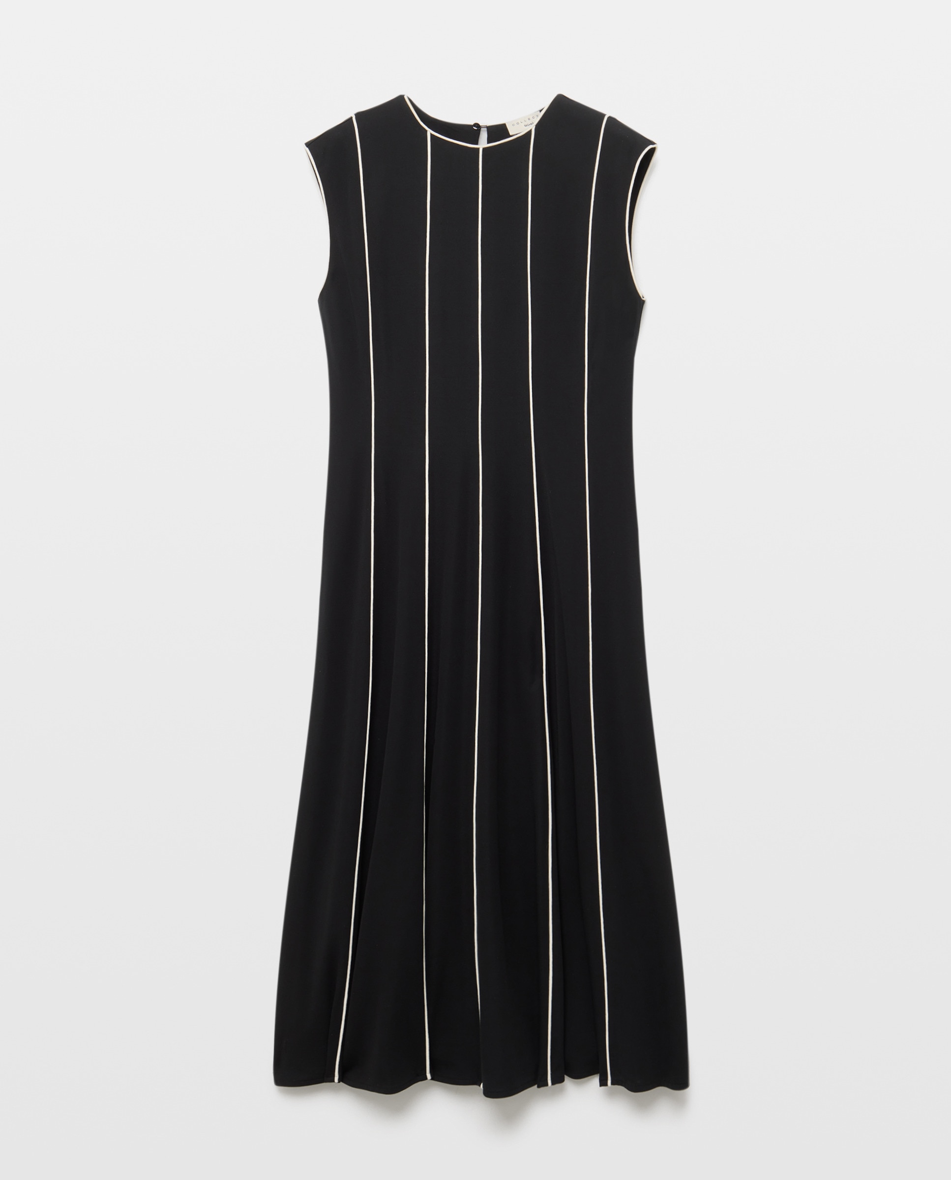 Vestido midi sem mangas Preto-5