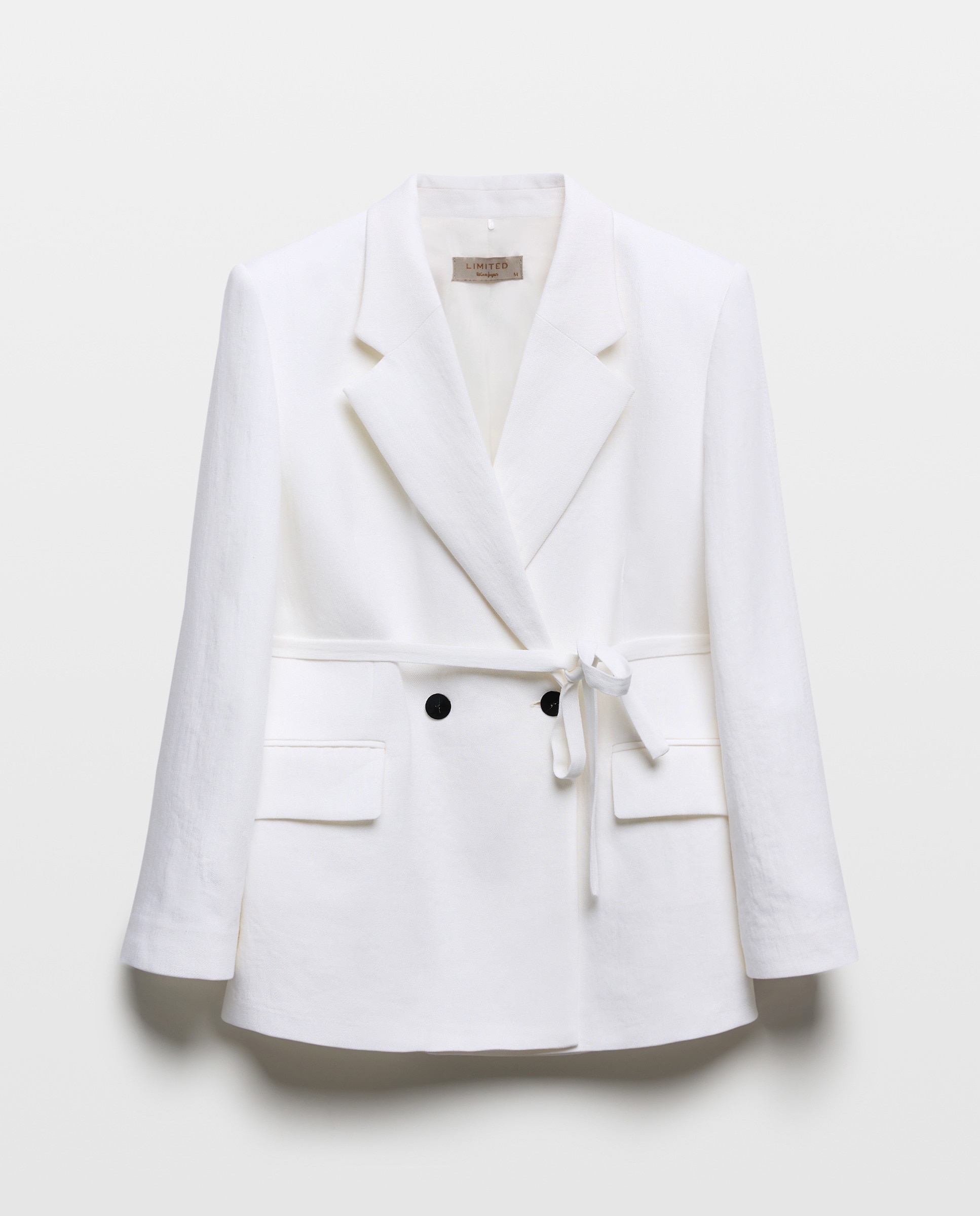 Blazer de linho Branco-5