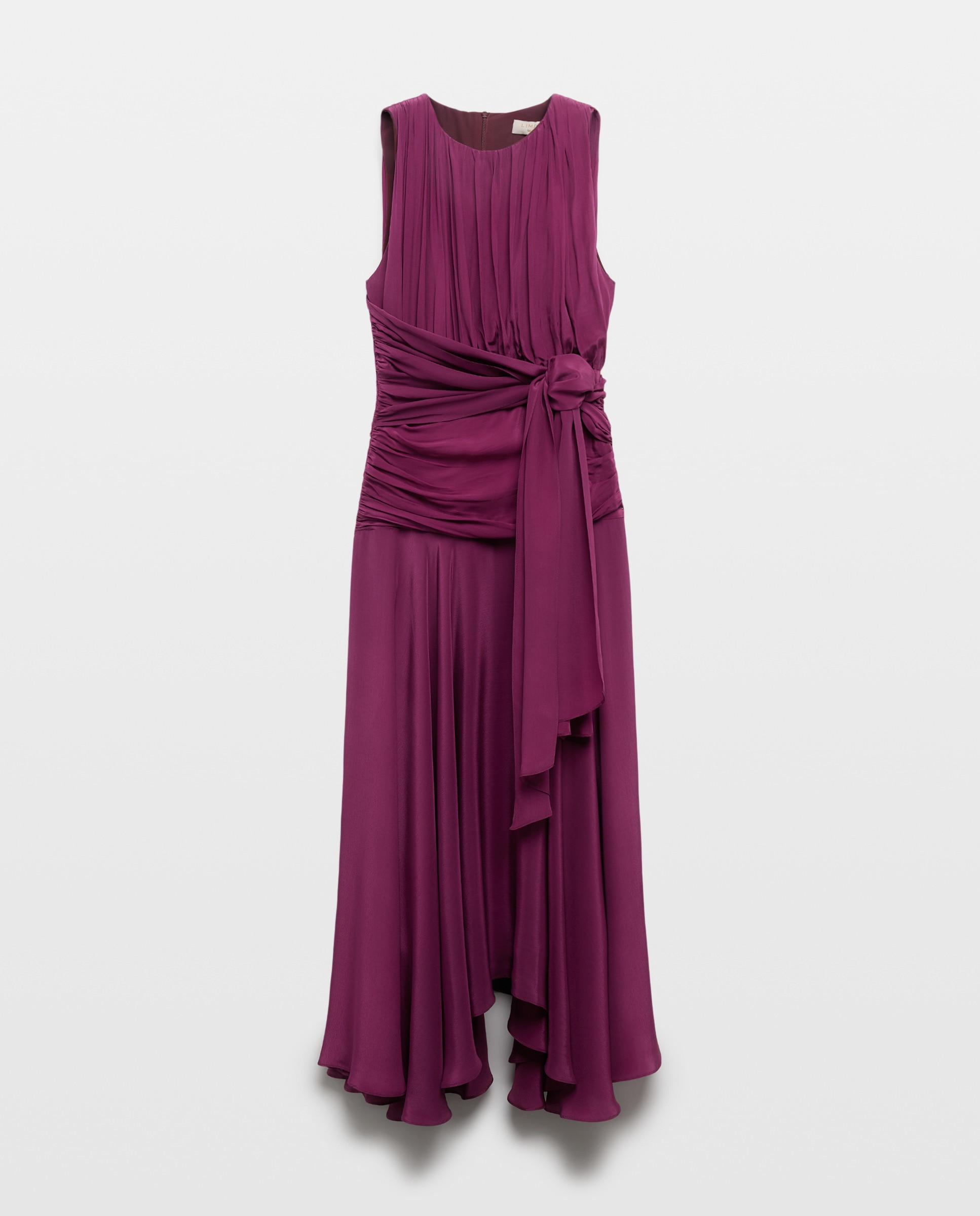 Vestido comprido com faixa Roxo-6