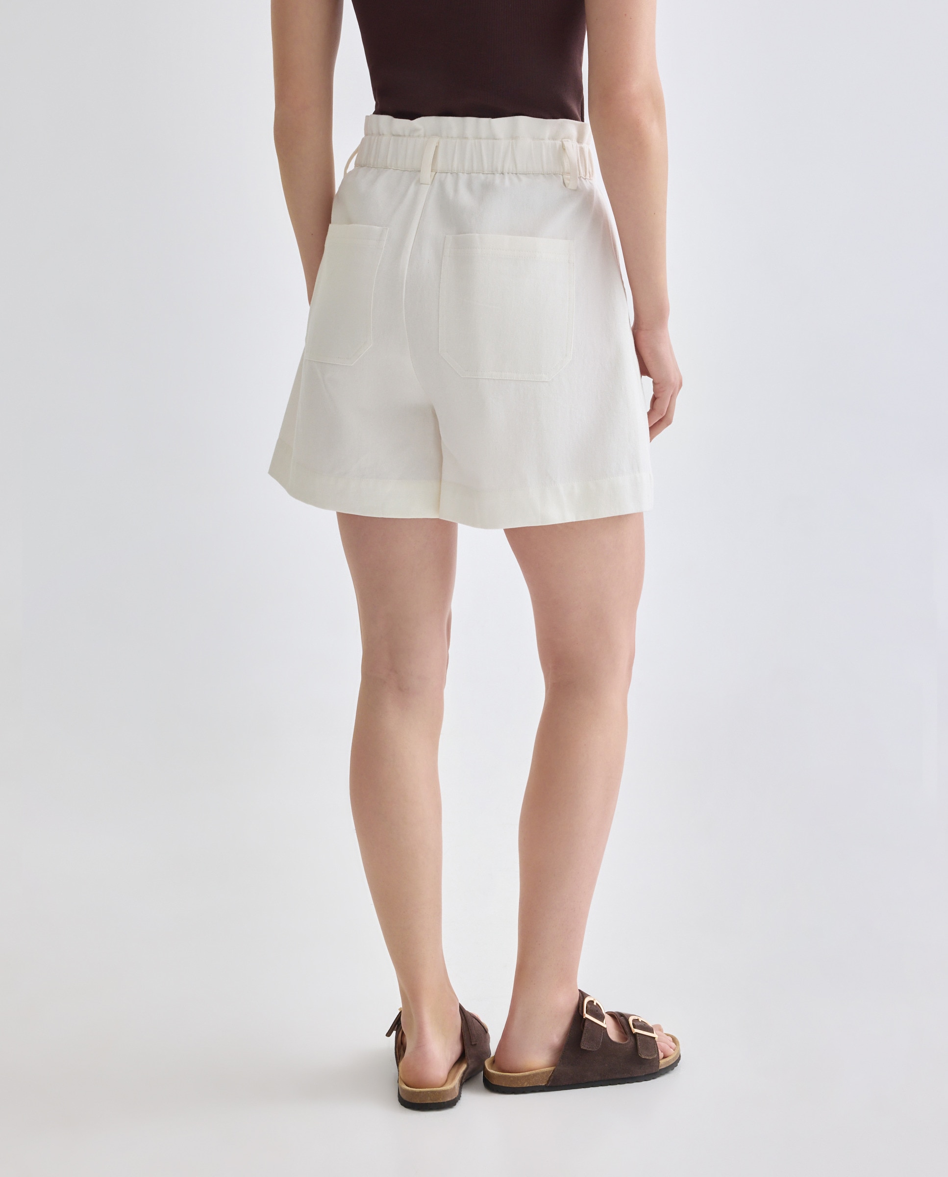 Shorts de mujer con cintura elástica 120 Crudo-3