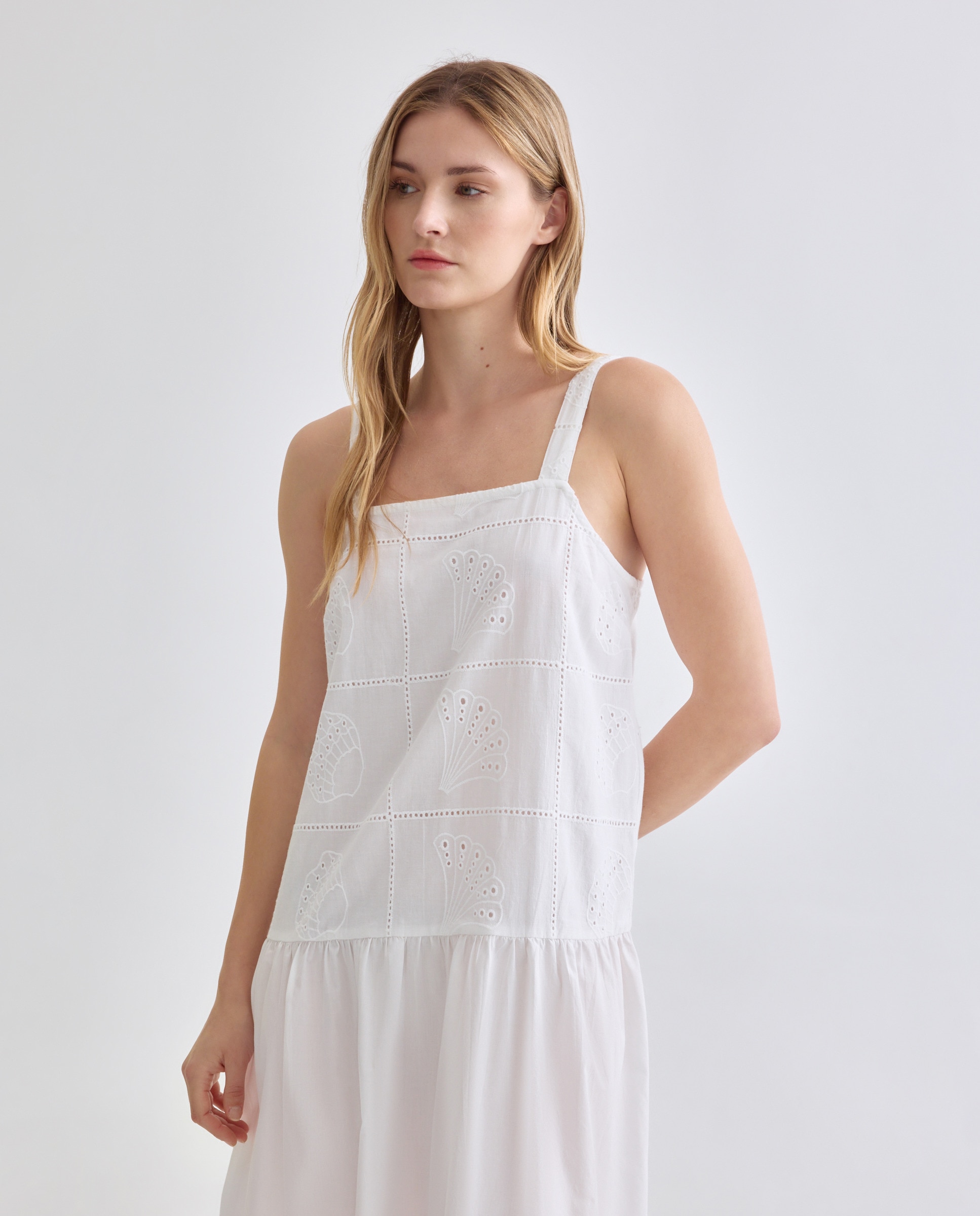 Vestido de mujer bordado Blanco-2