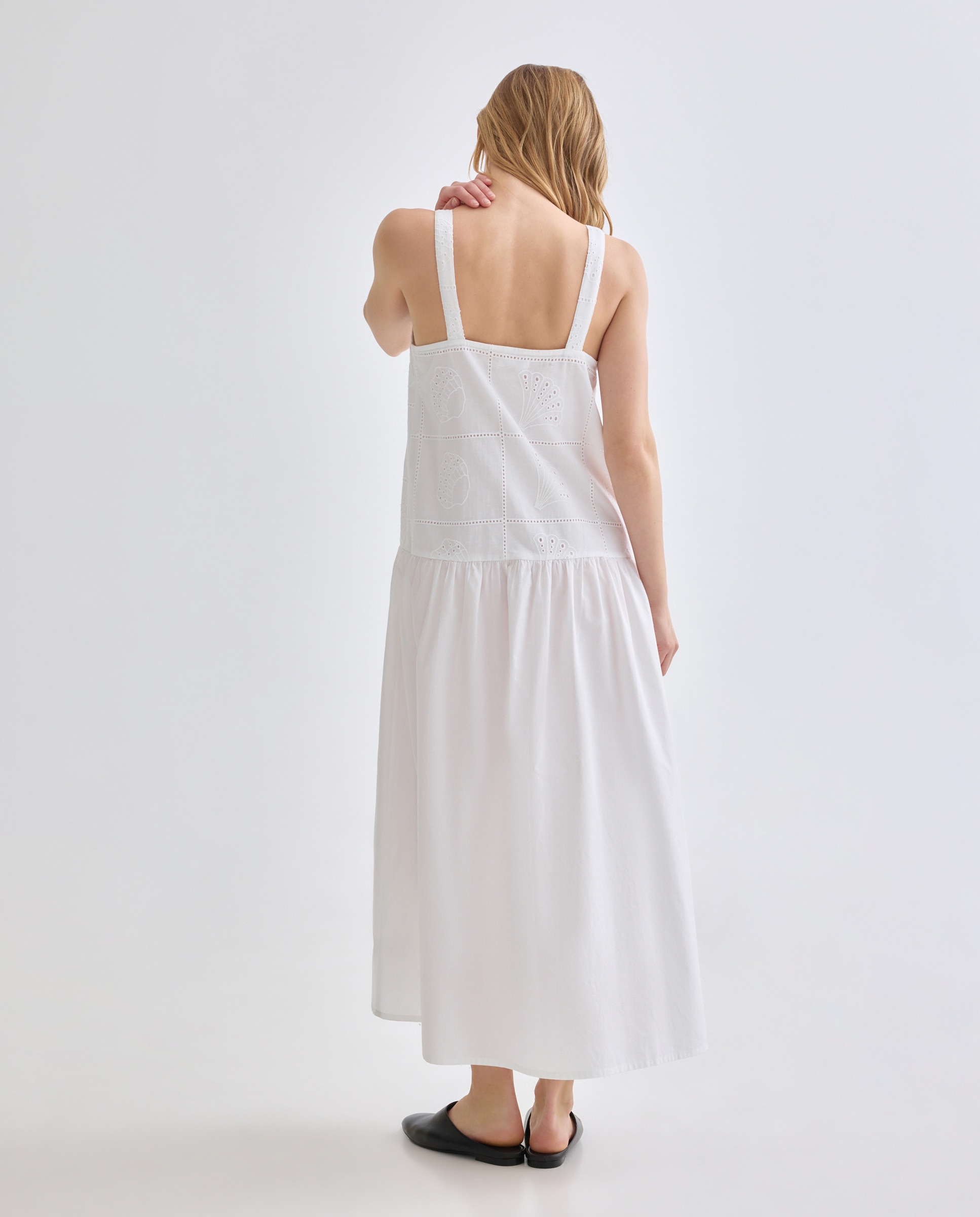 Vestido de mujer bordado Blanco-3