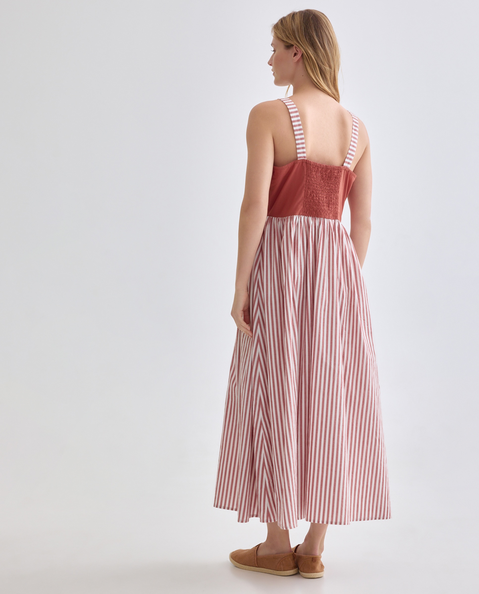 Vestido de mujer bicolor Marrón-3